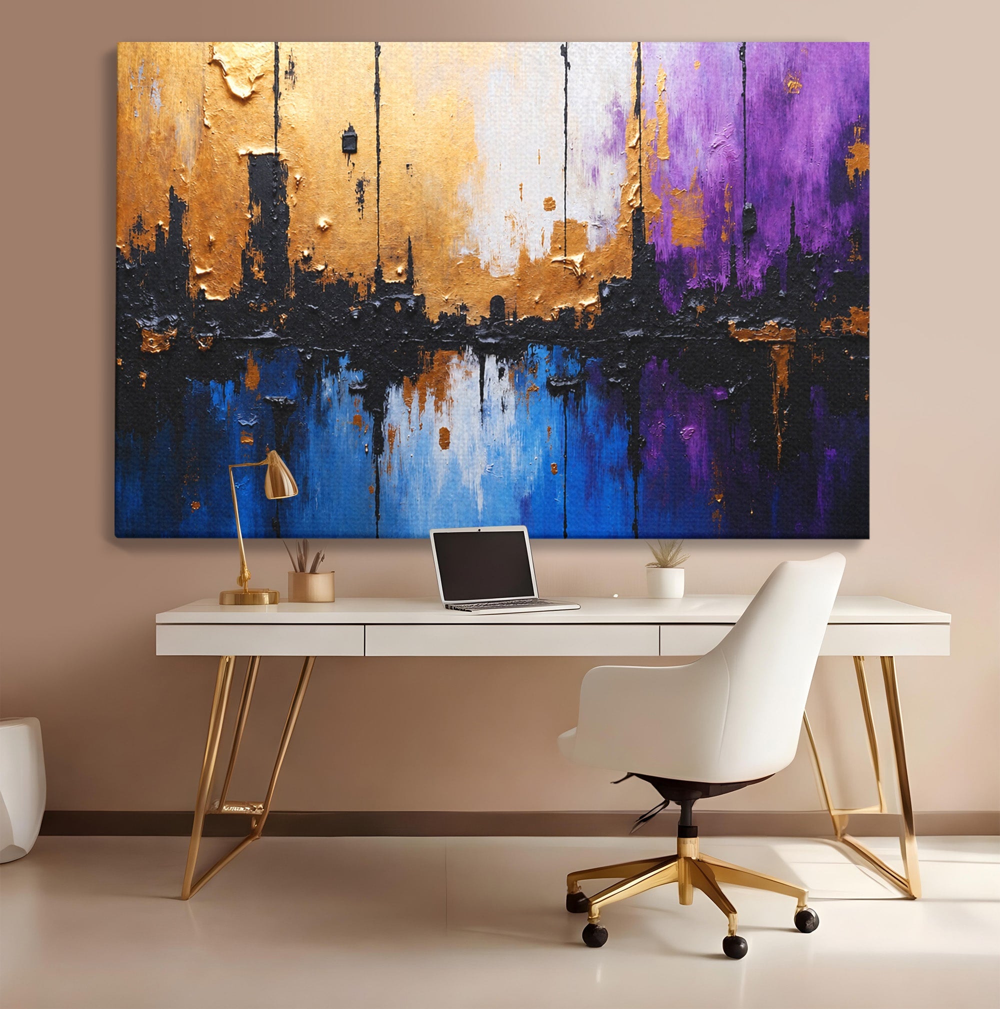 Tablou Canvas Premium LuxCanva® C1329, Orasul Abstract, Oras, Abstract, Peisaj Urban, Modern, Living, Culori Vibrante