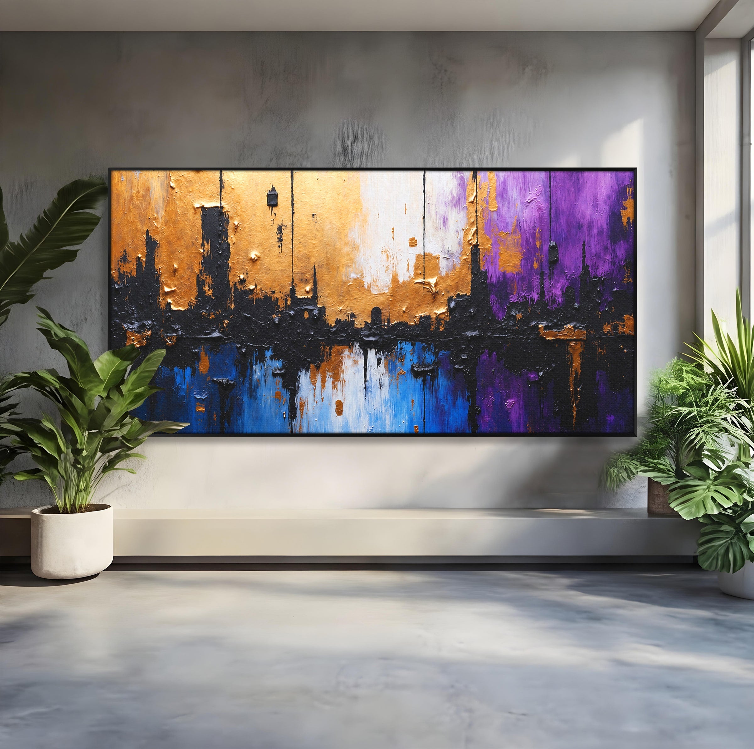 Tablou Canvas Premium LuxCanva® C1329, Orasul Abstract, Oras, Abstract, Peisaj Urban, Modern, Living, Culori Vibrante