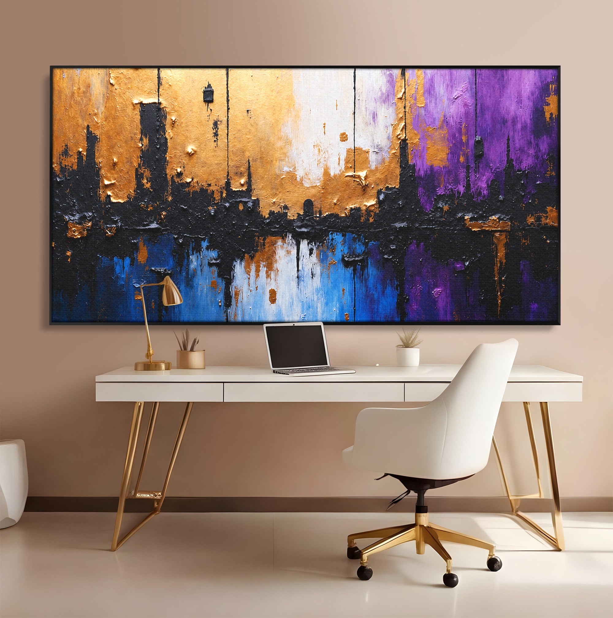 Tablou Canvas Premium LuxCanva® C1329, Orasul Abstract, Oras, Abstract, Peisaj Urban, Modern, Living, Culori Vibrante