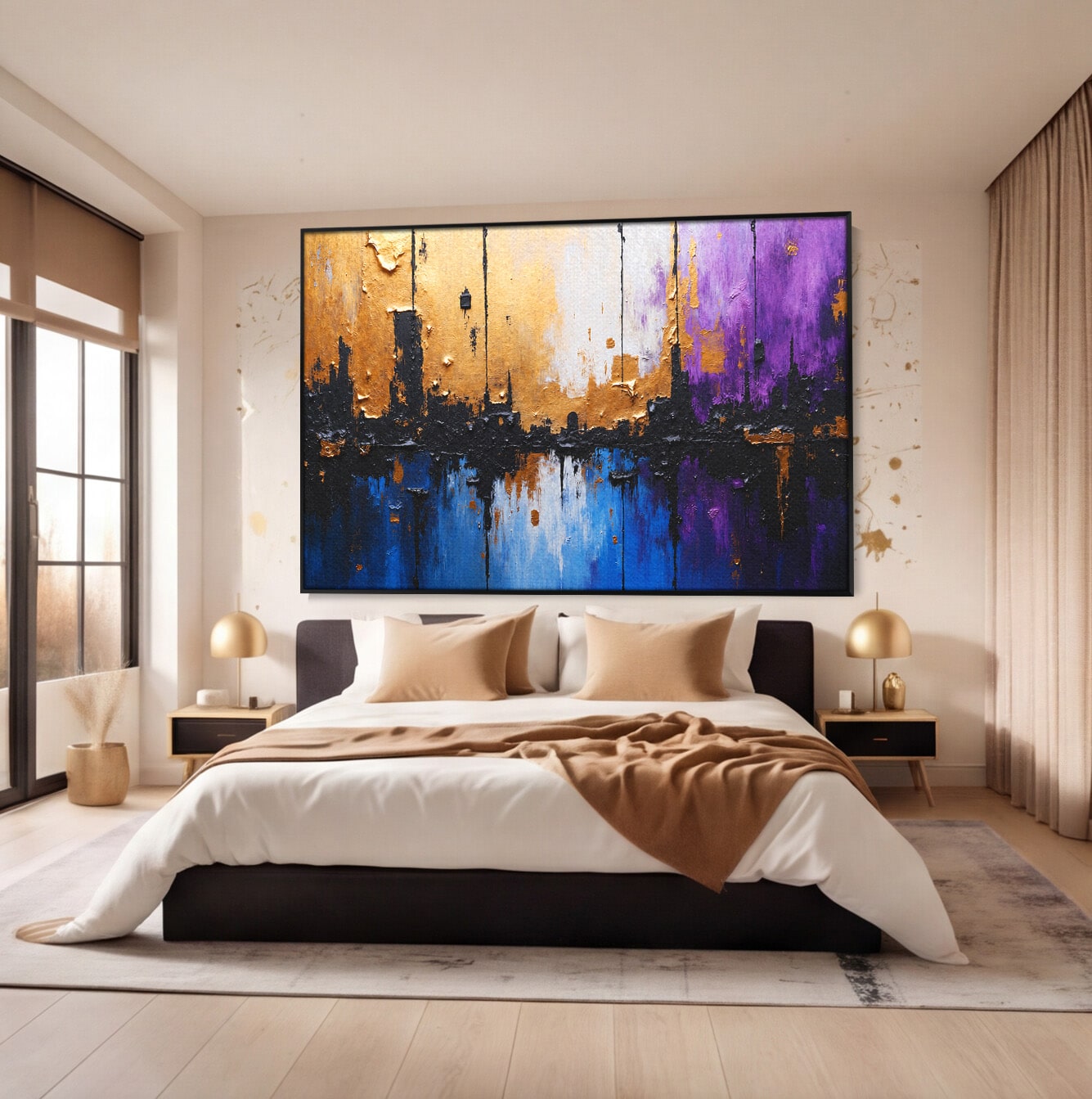 Tablou Canvas Premium LuxCanva® C1329, Orasul Abstract, Oras, Abstract, Peisaj Urban, Modern, Living, Culori Vibrante
