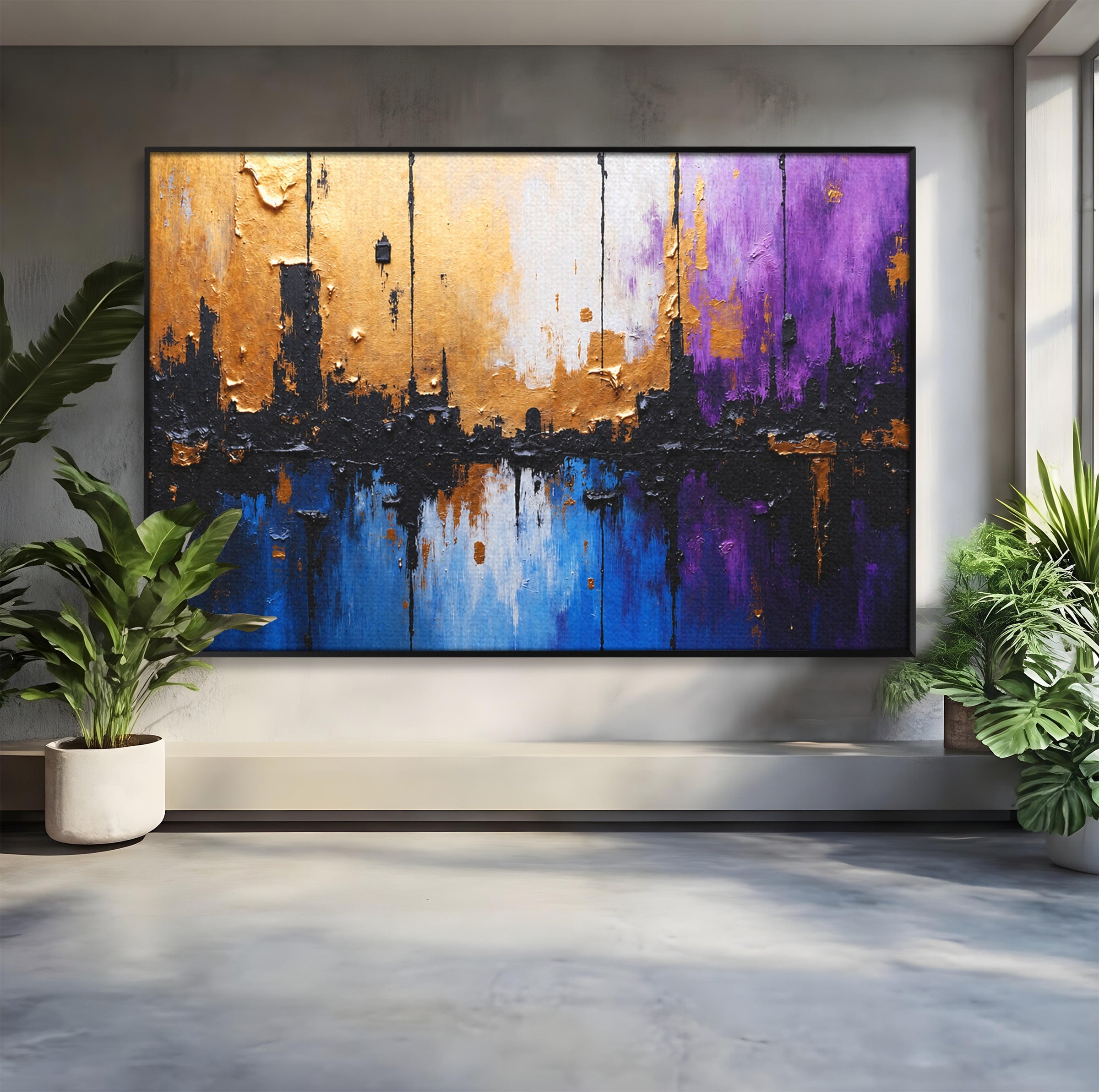 Tablou Canvas Premium LuxCanva® C1329, Orasul Abstract, Oras, Abstract, Peisaj Urban, Modern, Living, Culori Vibrante