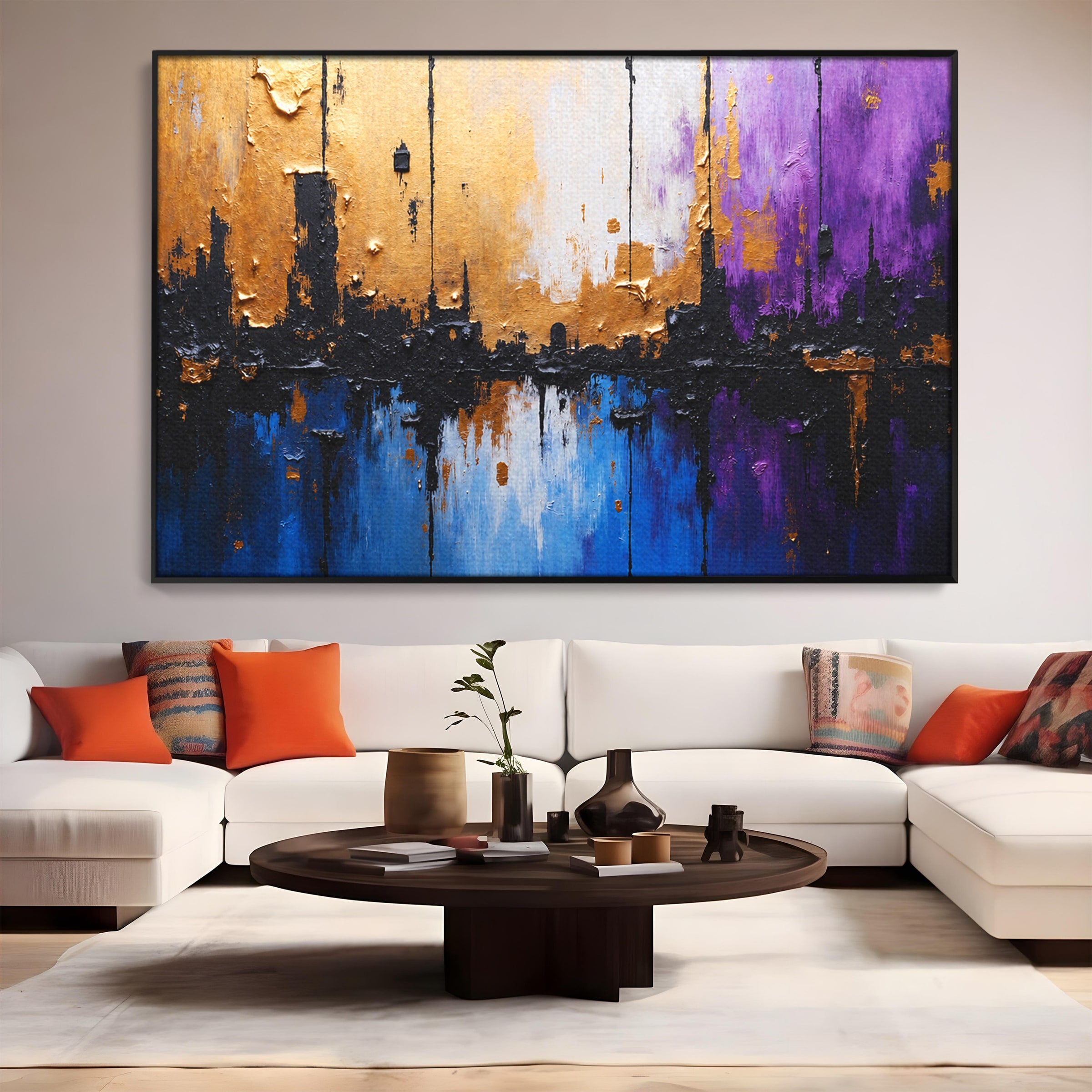 Tablou Canvas Premium LuxCanva® C1329, Orasul Abstract, Oras, Abstract, Peisaj Urban, Modern, Living, Culori Vibrante
