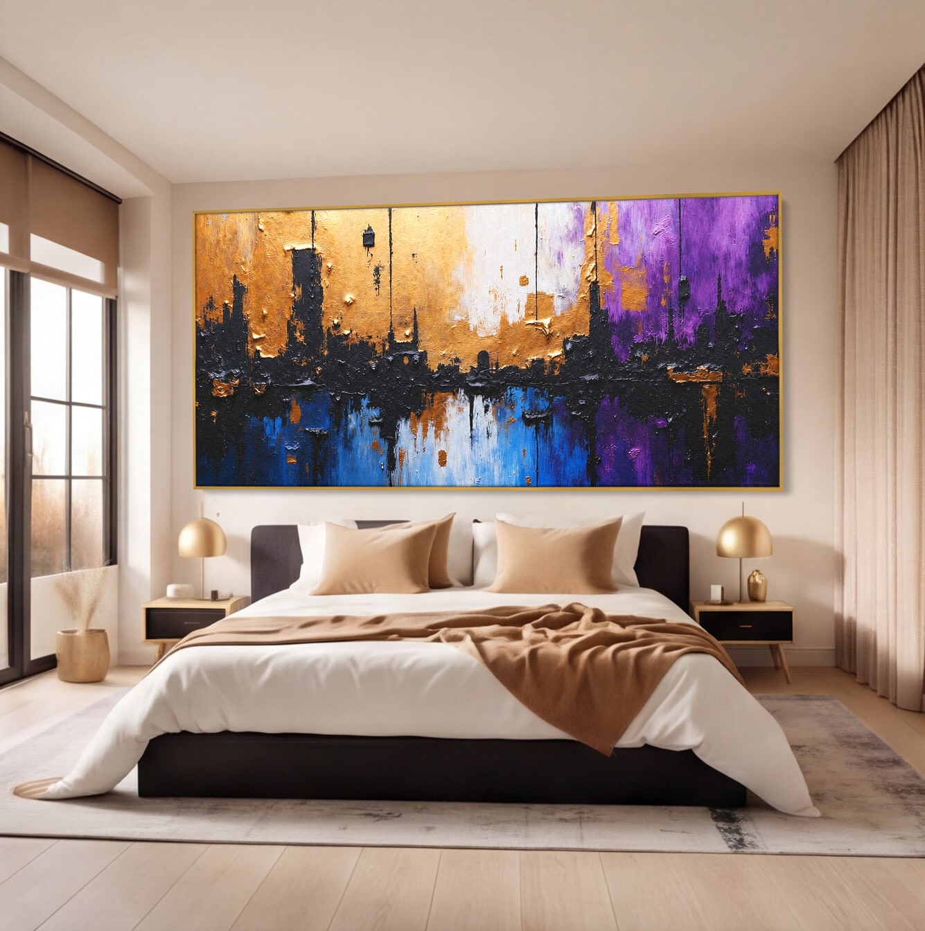 Tablou Canvas Premium LuxCanva® C1329, Orasul Abstract, Oras, Abstract, Peisaj Urban, Modern, Living, Culori Vibrante