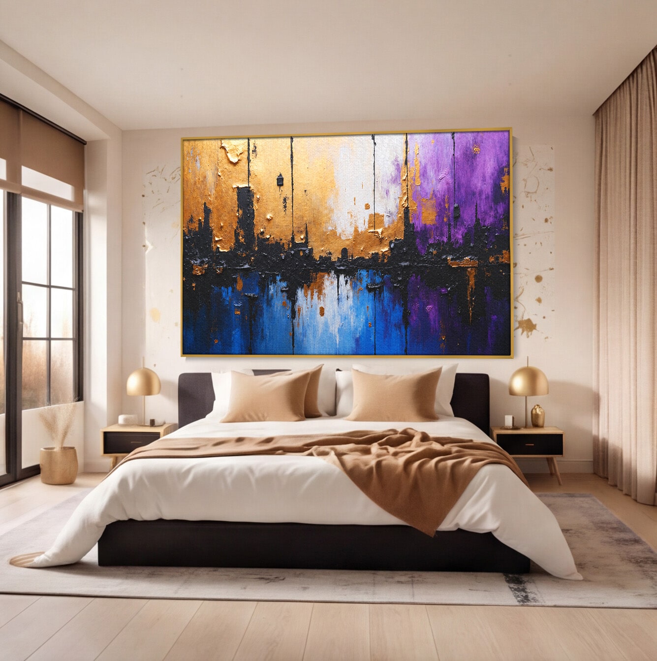 Tablou Canvas Premium LuxCanva® C1329, Orasul Abstract, Oras, Abstract, Peisaj Urban, Modern, Living, Culori Vibrante