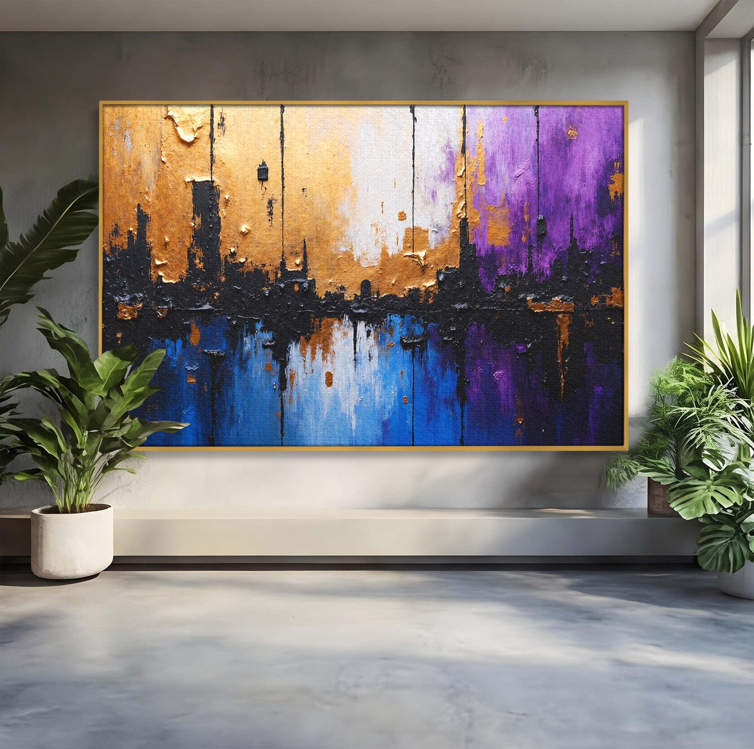 Tablou Canvas Premium LuxCanva® C1329, Orasul Abstract, Oras, Abstract, Peisaj Urban, Modern, Living, Culori Vibrante