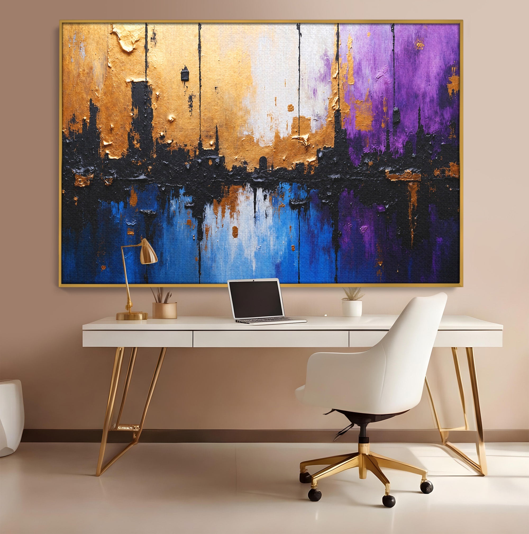 Tablou Canvas Premium LuxCanva® C1329, Orasul Abstract, Oras, Abstract, Peisaj Urban, Modern, Living, Culori Vibrante