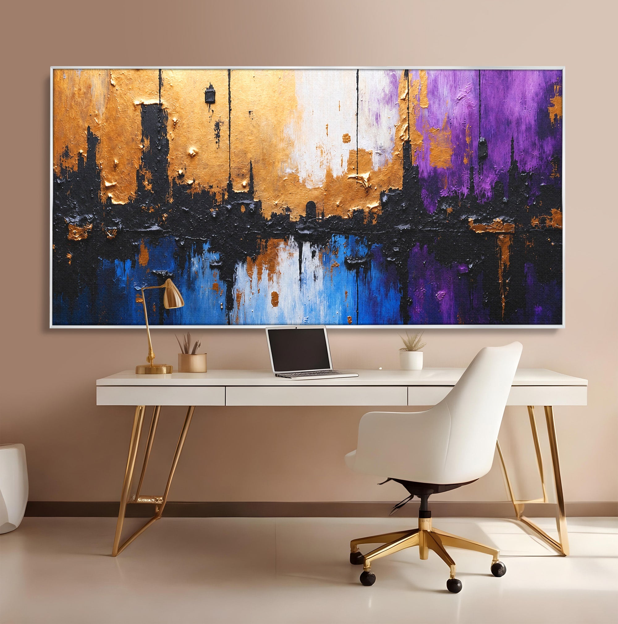 Tablou Canvas Premium LuxCanva® C1329, Orasul Abstract, Oras, Abstract, Peisaj Urban, Modern, Living, Culori Vibrante