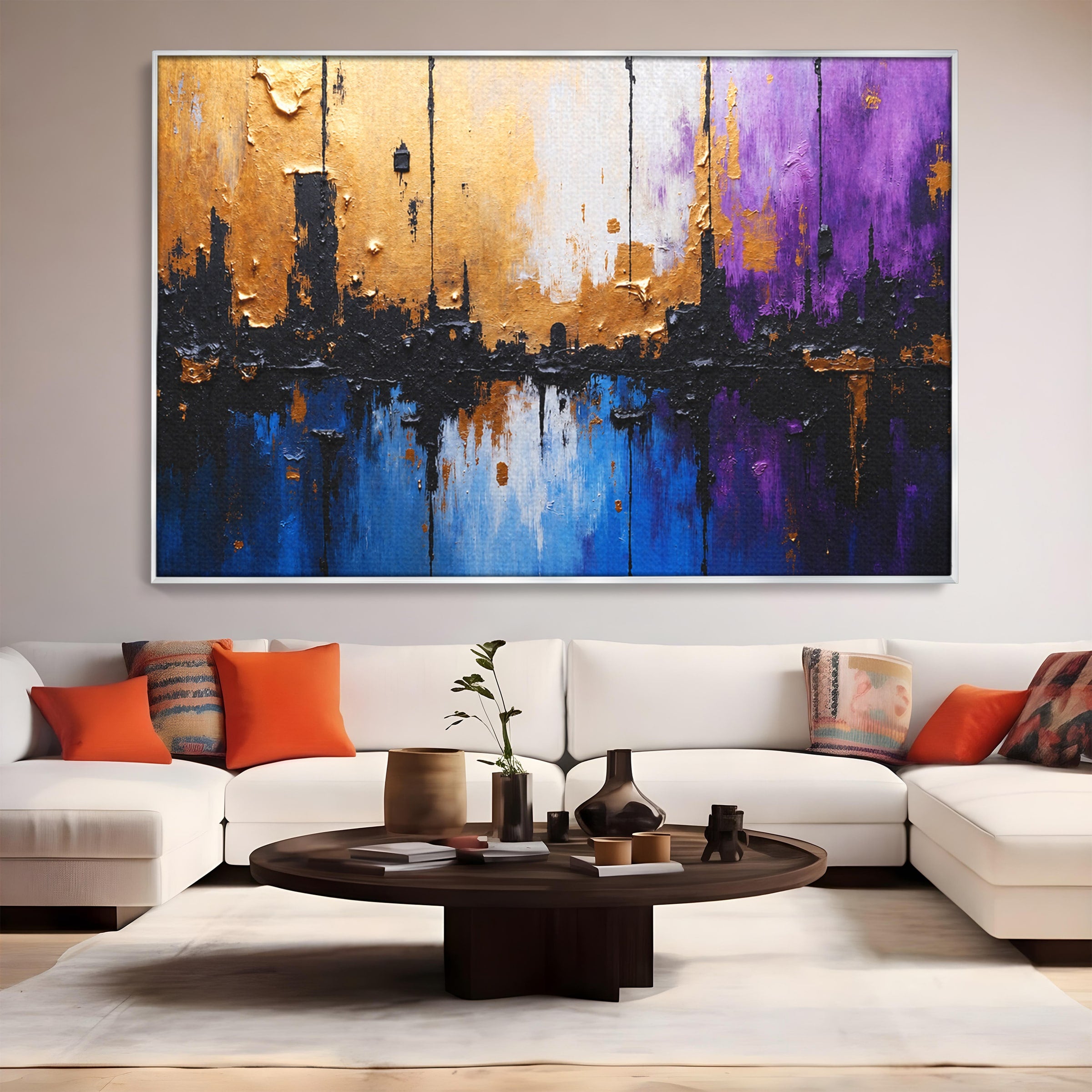 Tablou Canvas Premium LuxCanva® C1329, Orasul Abstract, Oras, Abstract, Peisaj Urban, Modern, Living, Culori Vibrante