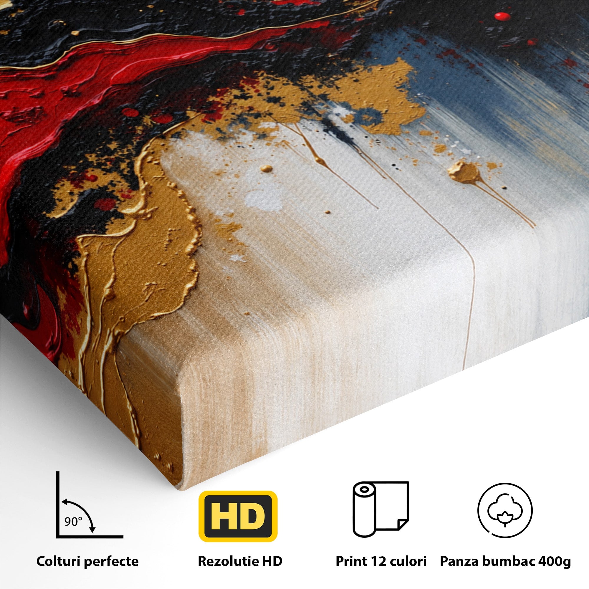 Tablou Canvas Premium LuxCanva® C1330, Fluxuri De Energie, Abstract, Arta Moderna, Energetic, Living, Birou, Culori Vibrante