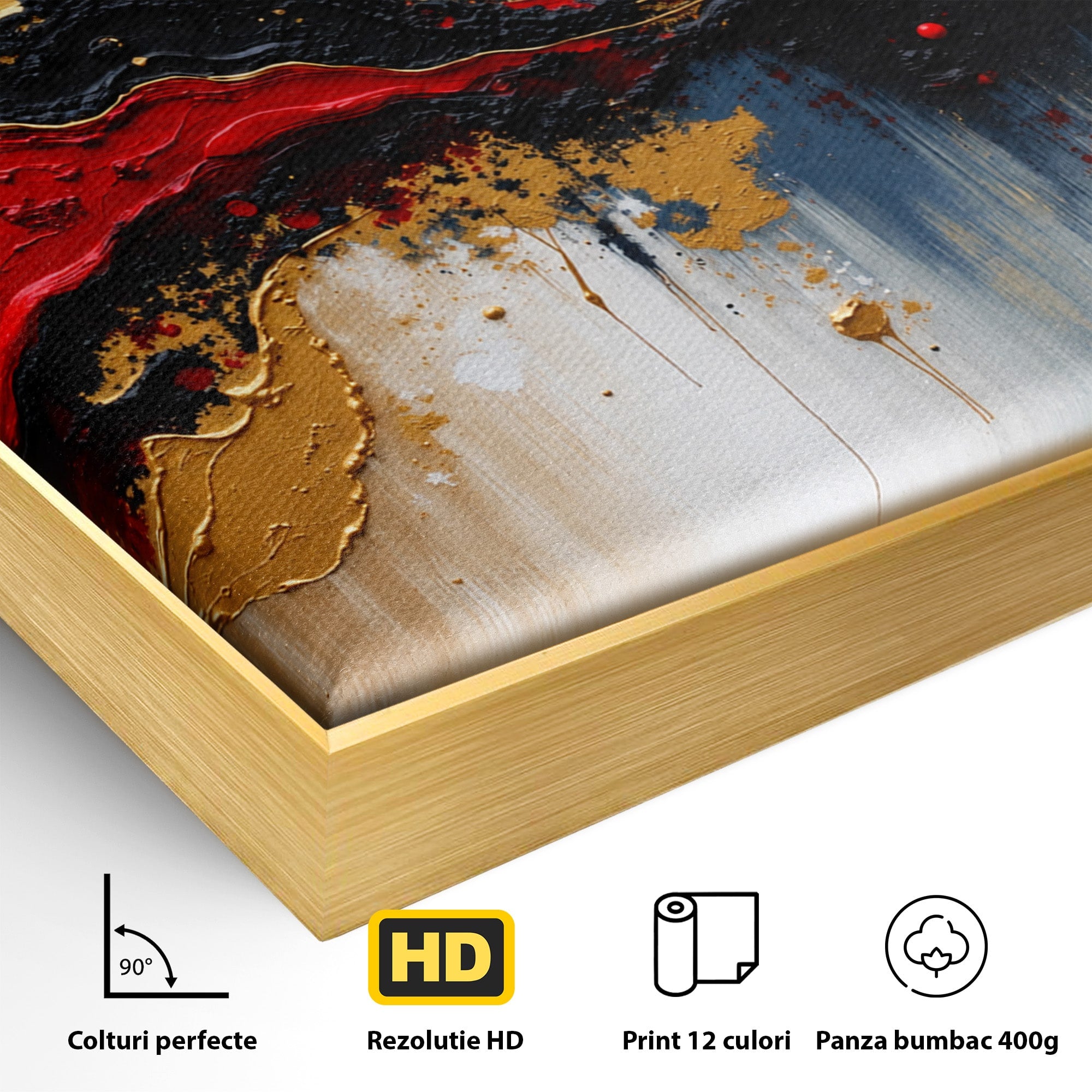 Tablou Canvas Premium LuxCanva® C1330, Fluxuri De Energie, Abstract, Arta Moderna, Energetic, Living, Birou, Culori Vibrante