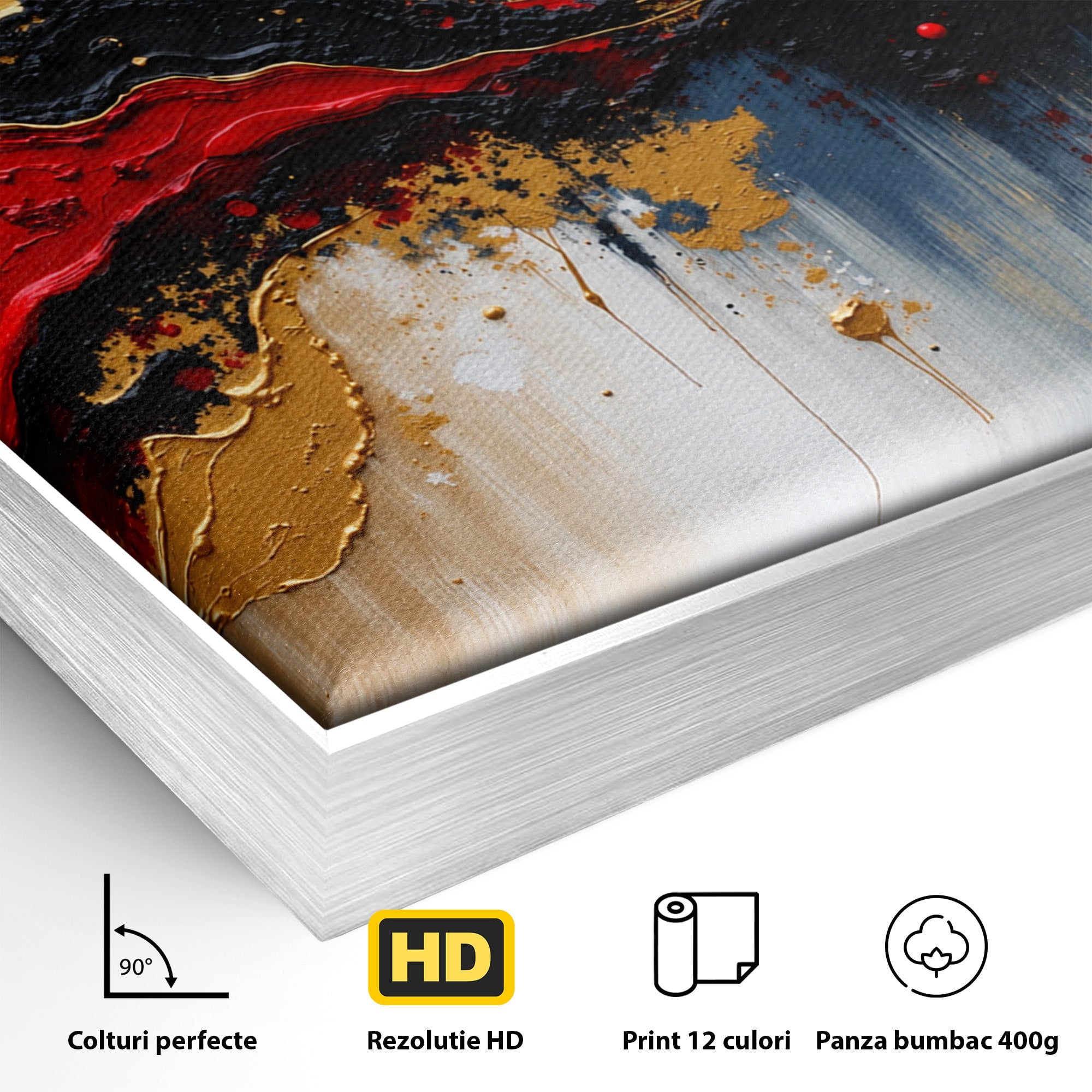 Tablou Canvas Premium LuxCanva® C1330, Fluxuri De Energie, Abstract, Arta Moderna, Energetic, Living, Birou, Culori Vibrante