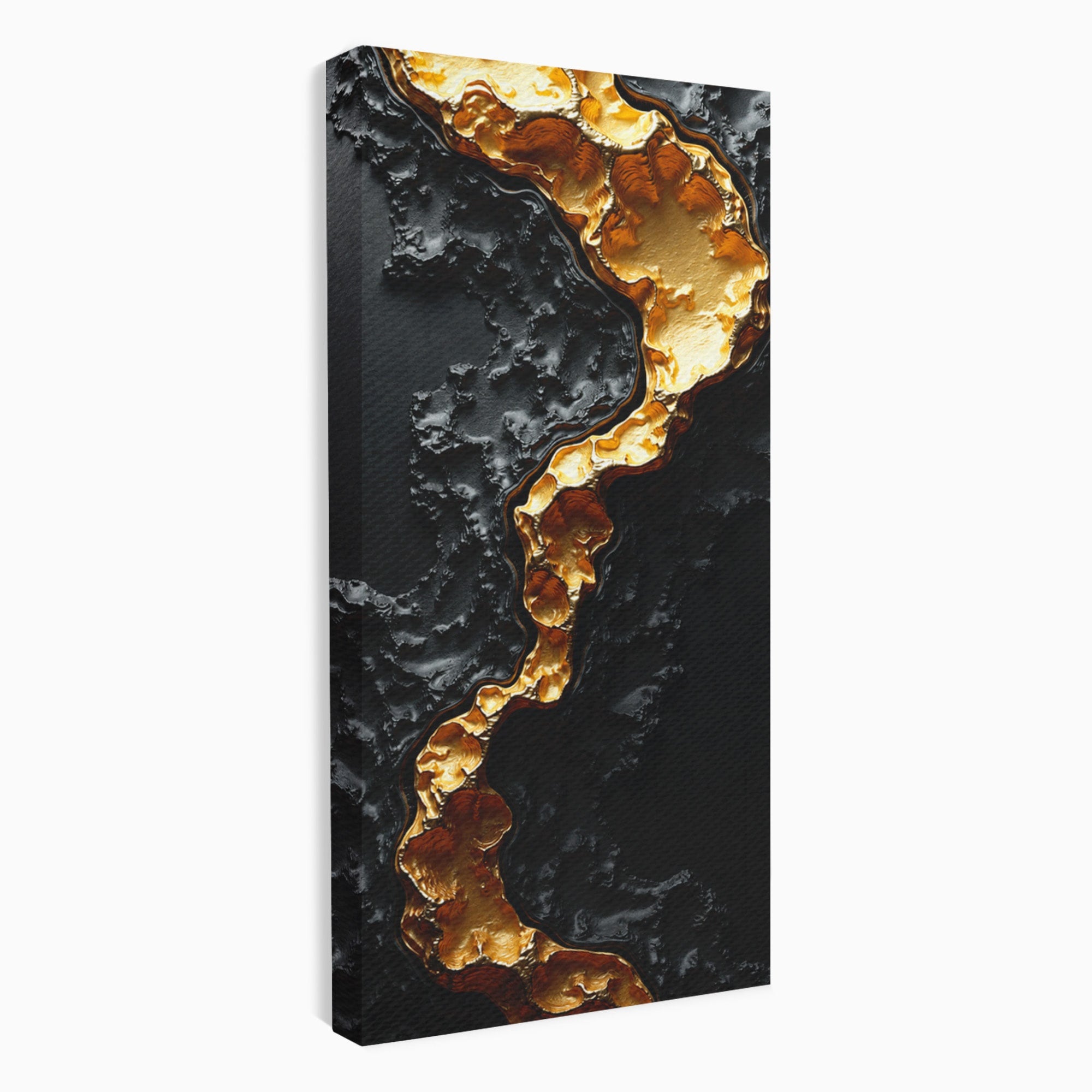 Tablou Canvas Premium LuxCanva® C1331, Rau De Aur, Abstract, Textura, Modern, Birou, Eleganta, Culori Vibrante