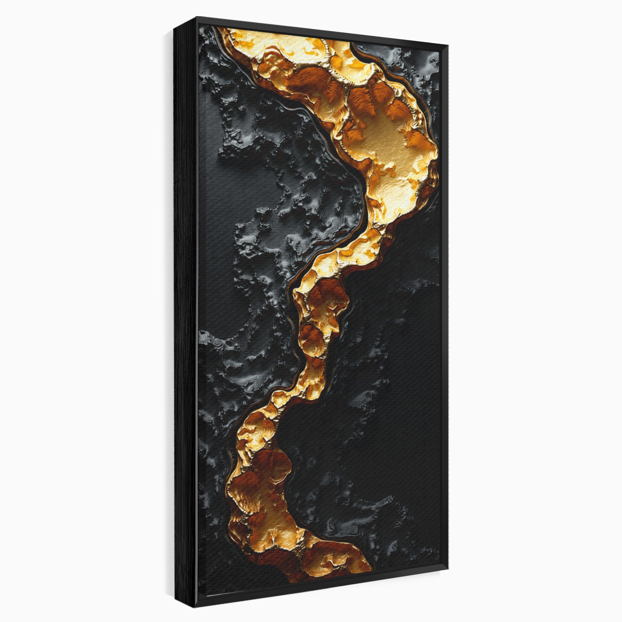 Tablou Canvas Premium LuxCanva® C1331, Rau De Aur, Abstract, Textura, Modern, Birou, Eleganta, Culori Vibrante