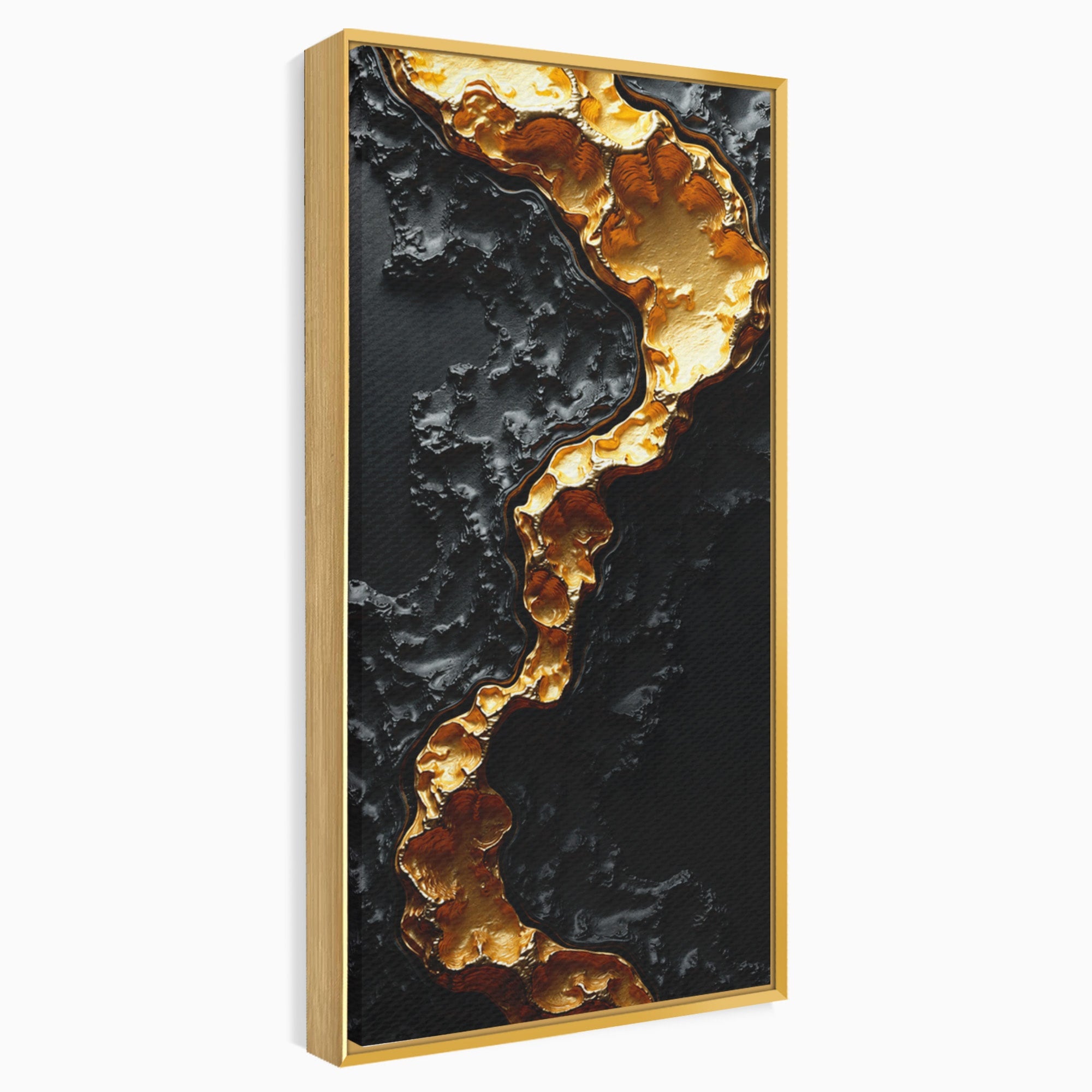 Tablou Canvas Premium LuxCanva® C1331, Rau De Aur, Abstract, Textura, Modern, Birou, Eleganta, Culori Vibrante