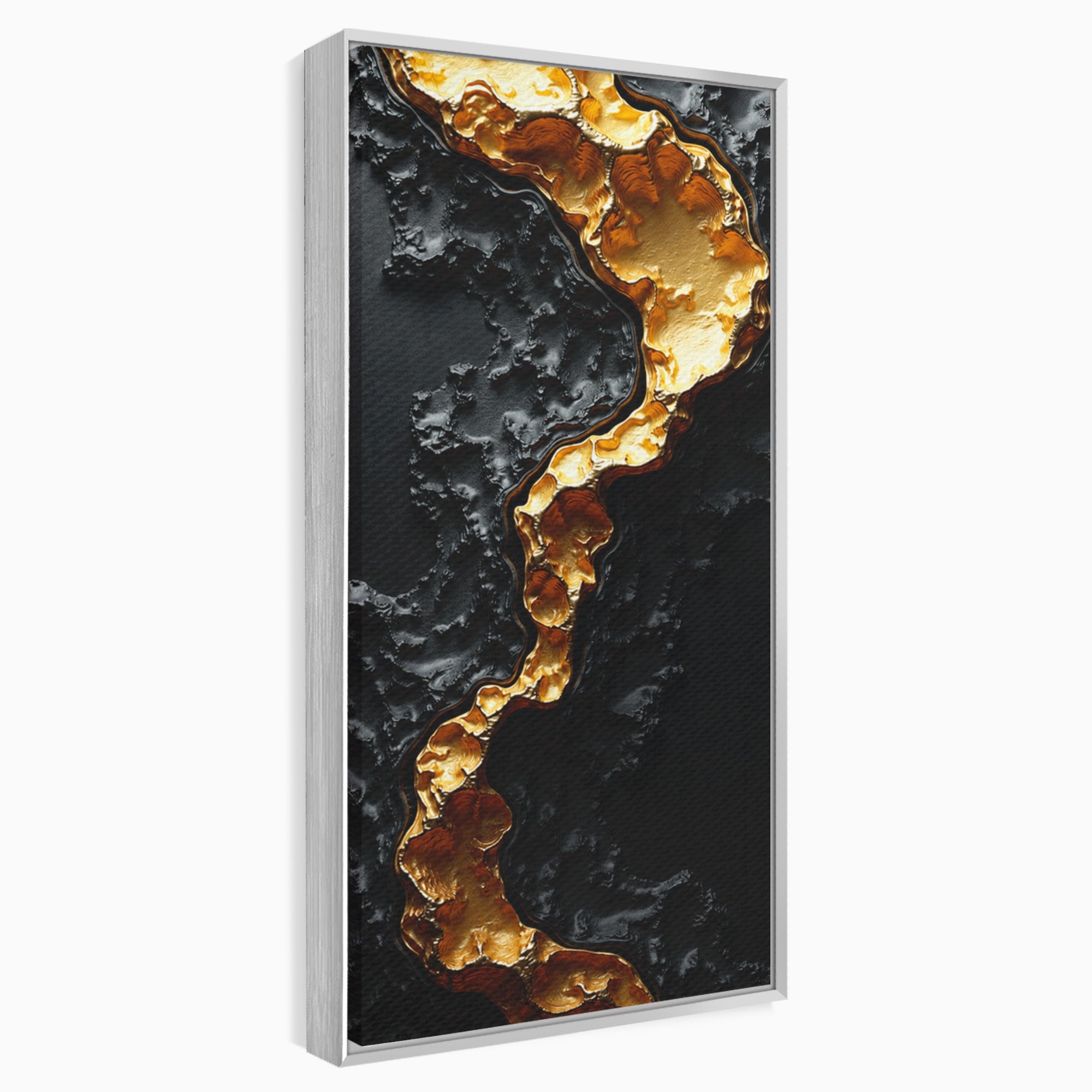 Tablou Canvas Premium LuxCanva® C1331, Rau De Aur, Abstract, Textura, Modern, Birou, Eleganta, Culori Vibrante