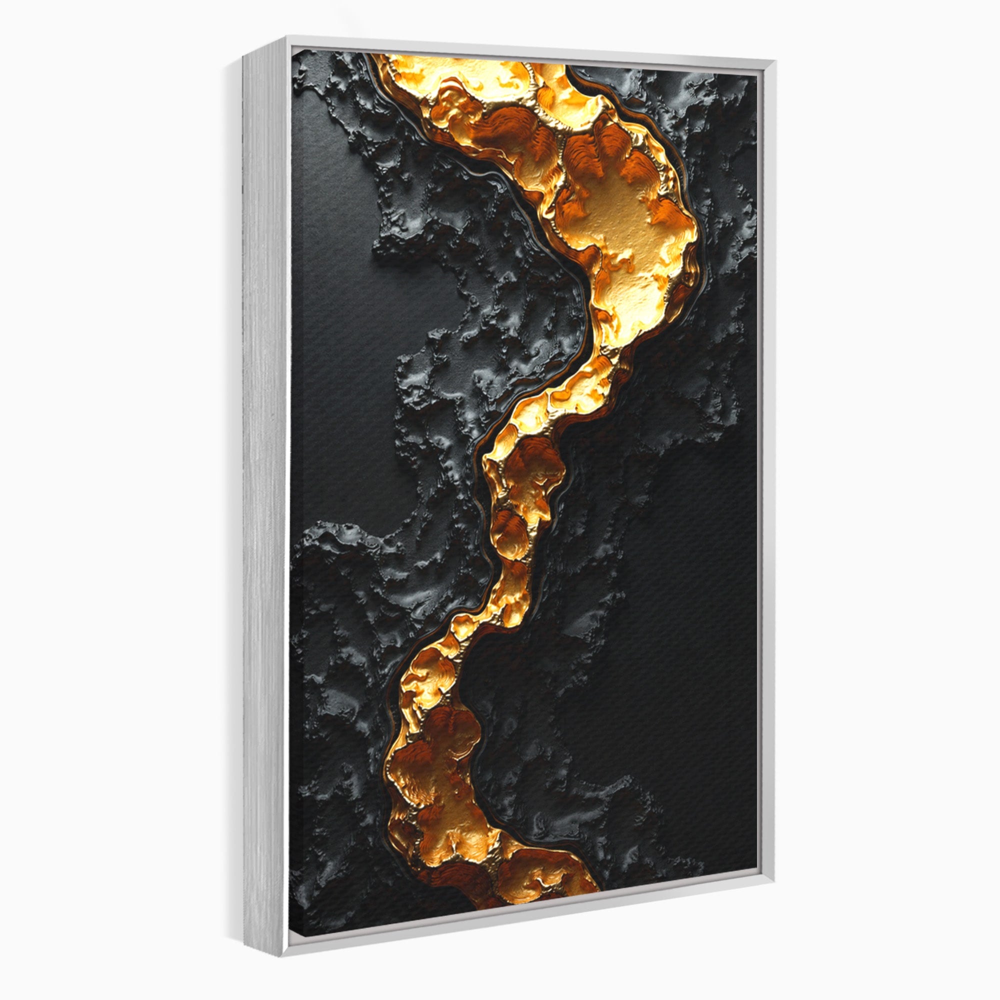 Tablou Canvas Premium LuxCanva® C1331, Rau De Aur, Abstract, Textura, Modern, Birou, Eleganta, Culori Vibrante