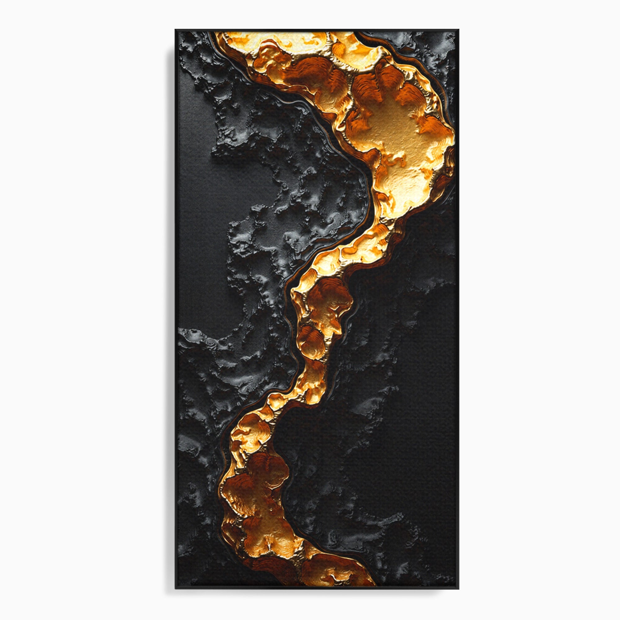 Tablou Canvas Premium LuxCanva® C1331, Rau De Aur, Abstract, Textura, Modern, Birou, Eleganta, Culori Vibrante