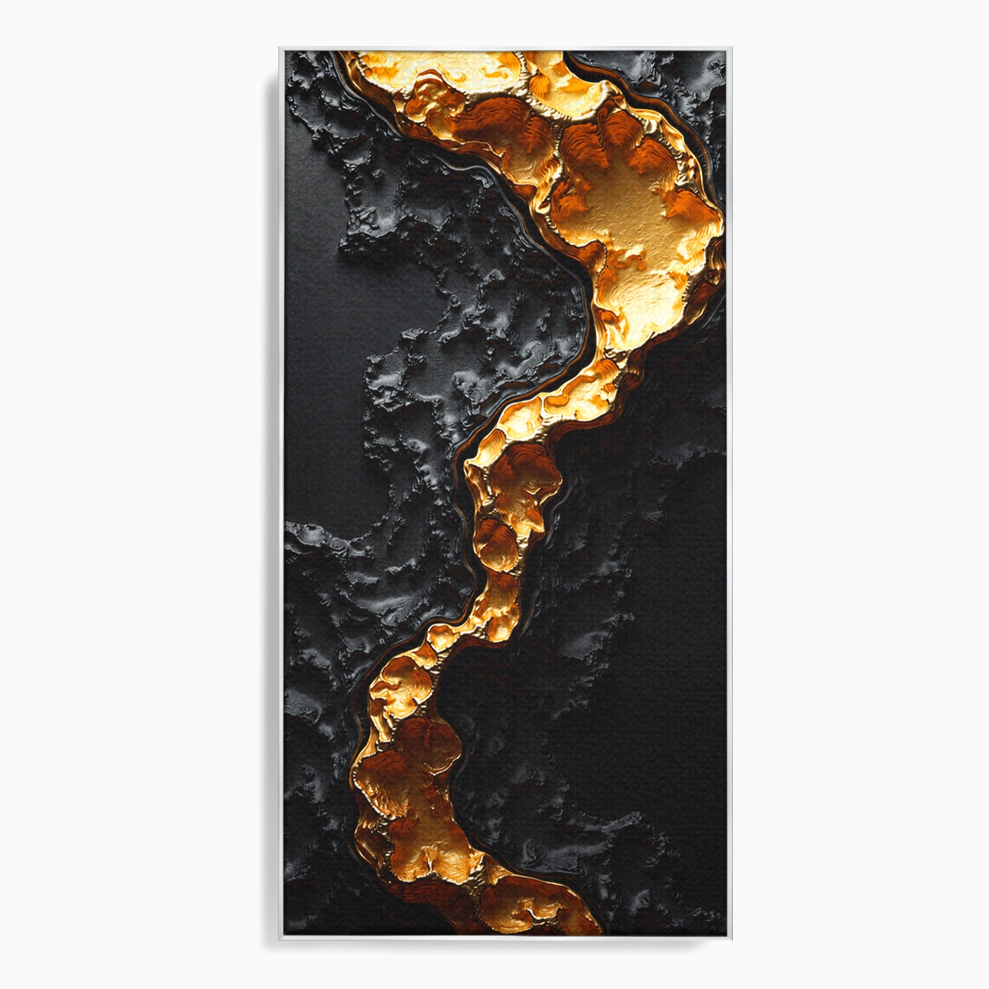 Tablou Canvas Premium LuxCanva® C1331, Rau De Aur, Abstract, Textura, Modern, Birou, Eleganta, Culori Vibrante