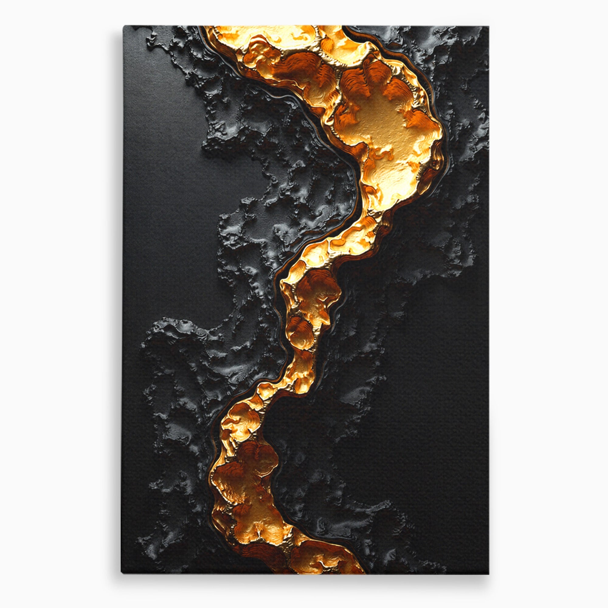 Tablou Canvas Premium LuxCanva® C1331, Rau De Aur, Abstract, Textura, Modern, Birou, Eleganta, Culori Vibrante