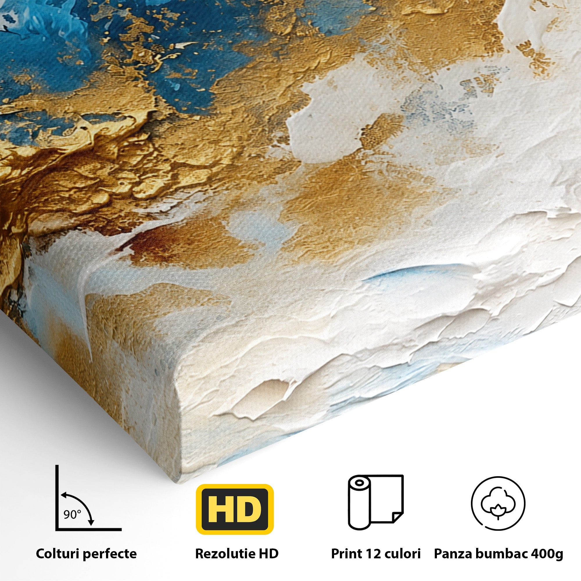 Tablou Canvas Premium LuxCanva® C1332, Abstractie Ceruleana, Abstractie, Textura, Modern, Birou, Living, Culori Vibrante