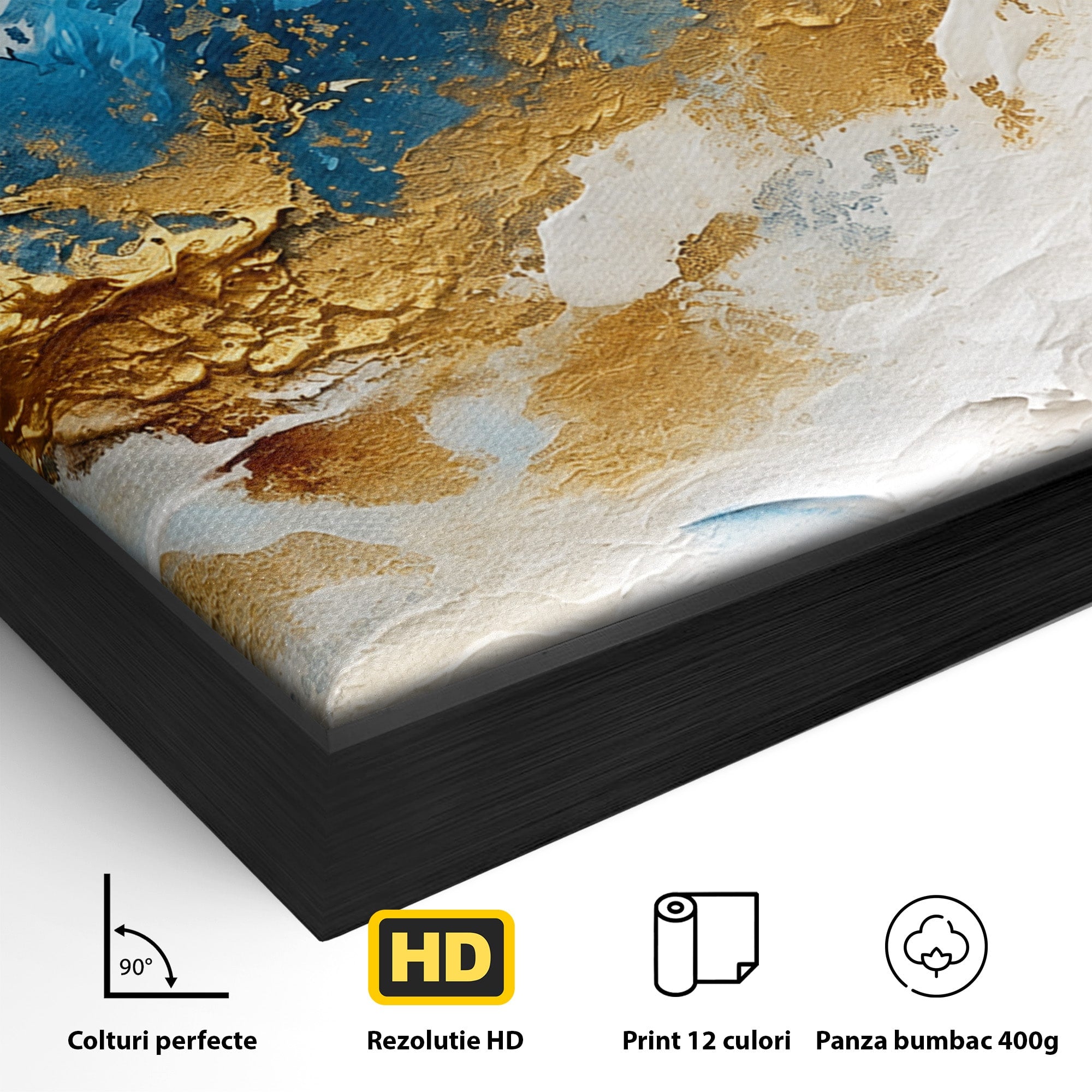 Tablou Canvas Premium LuxCanva® C1332, Abstractie Ceruleana, Abstractie, Textura, Modern, Birou, Living, Culori Vibrante