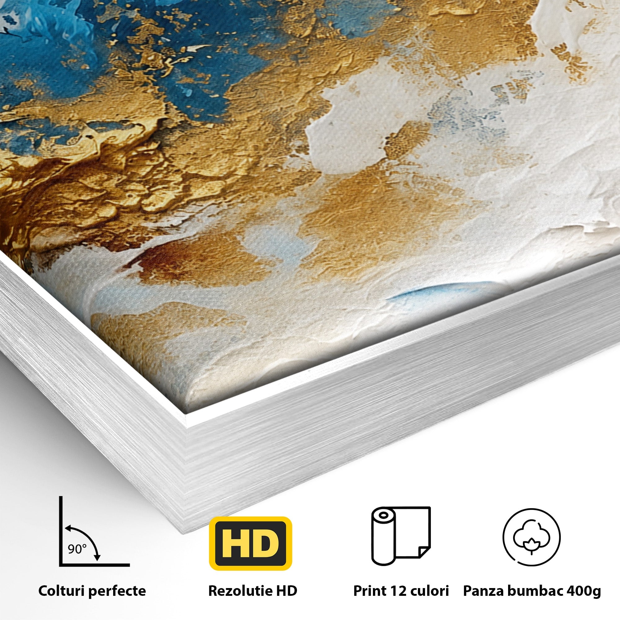 Tablou Canvas Premium LuxCanva® C1332, Abstractie Ceruleana, Abstractie, Textura, Modern, Birou, Living, Culori Vibrante
