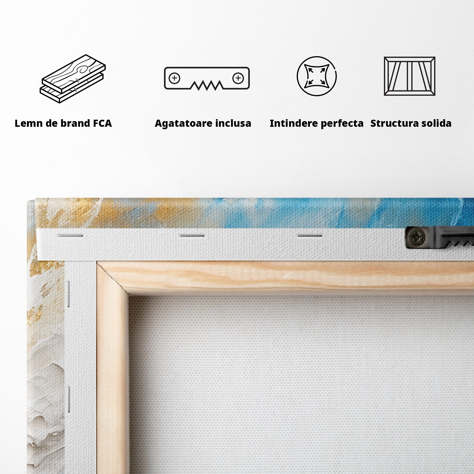 Tablou Canvas Premium LuxCanva® C1332, Abstractie Ceruleana, Abstractie, Textura, Modern, Birou, Living, Culori Vibrante