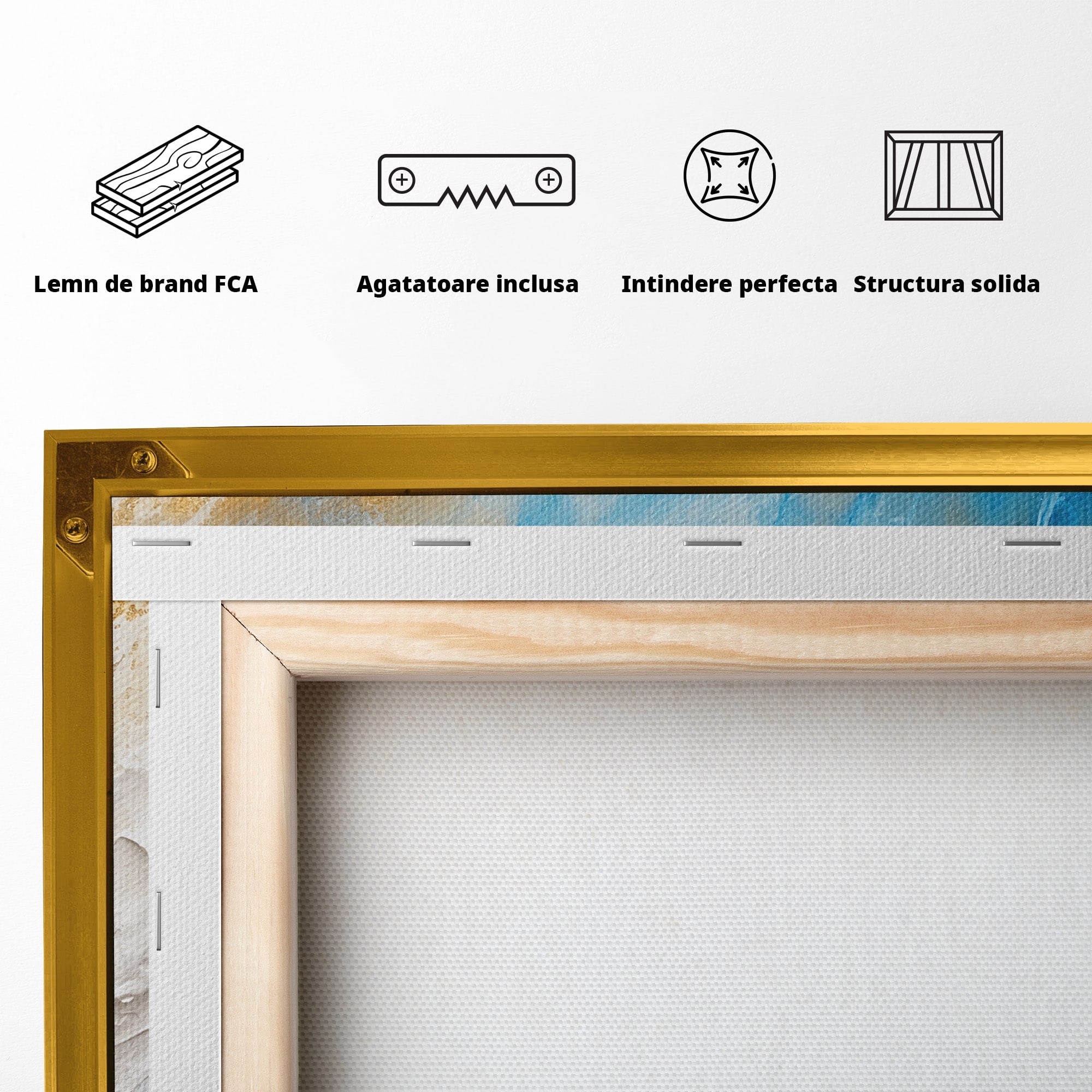 Tablou Canvas Premium LuxCanva® C1332, Abstractie Ceruleana, Abstractie, Textura, Modern, Birou, Living, Culori Vibrante