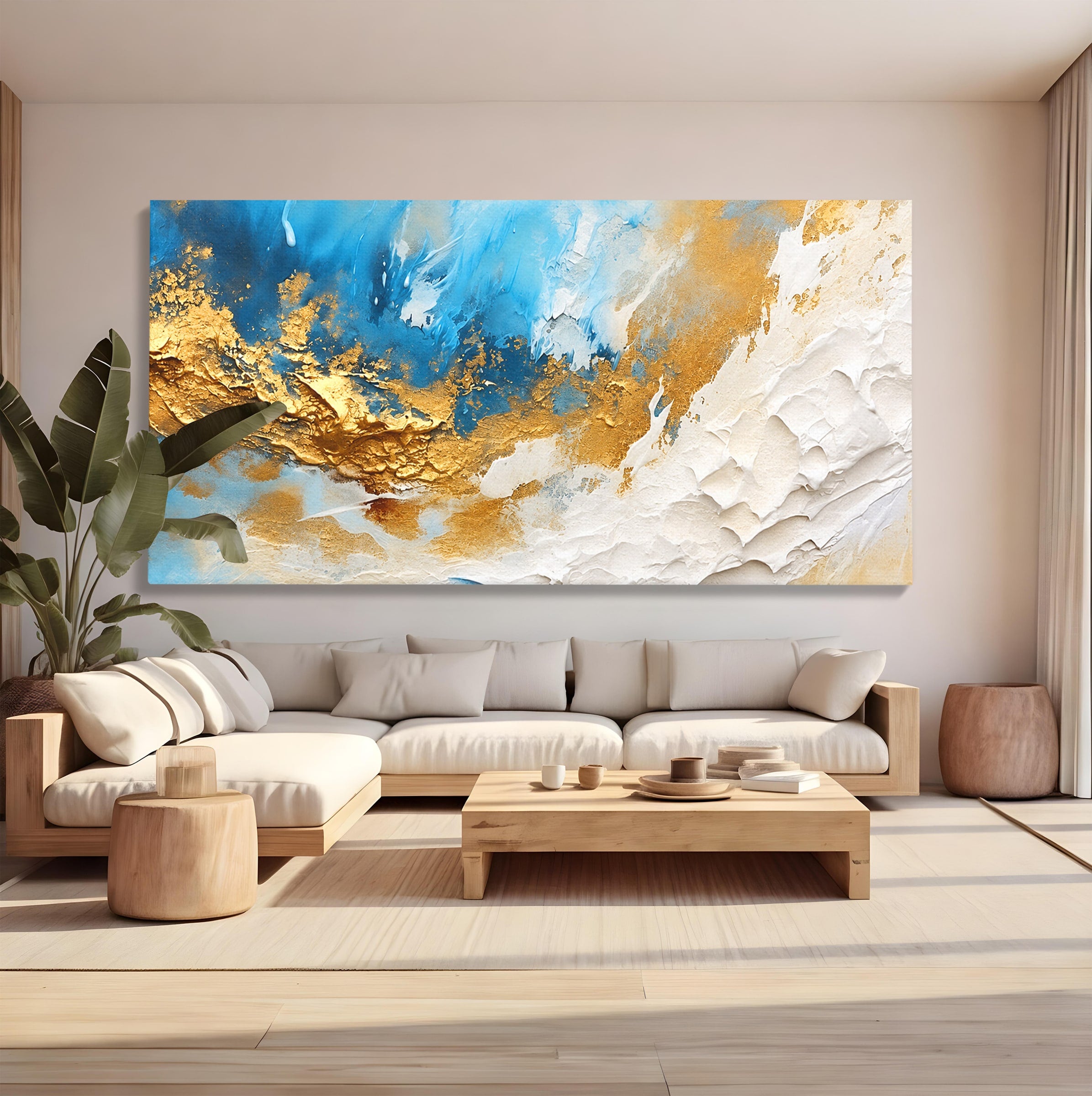 Tablou Canvas Premium LuxCanva® C1332, Abstractie Ceruleana, Abstractie, Textura, Modern, Birou, Living, Culori Vibrante