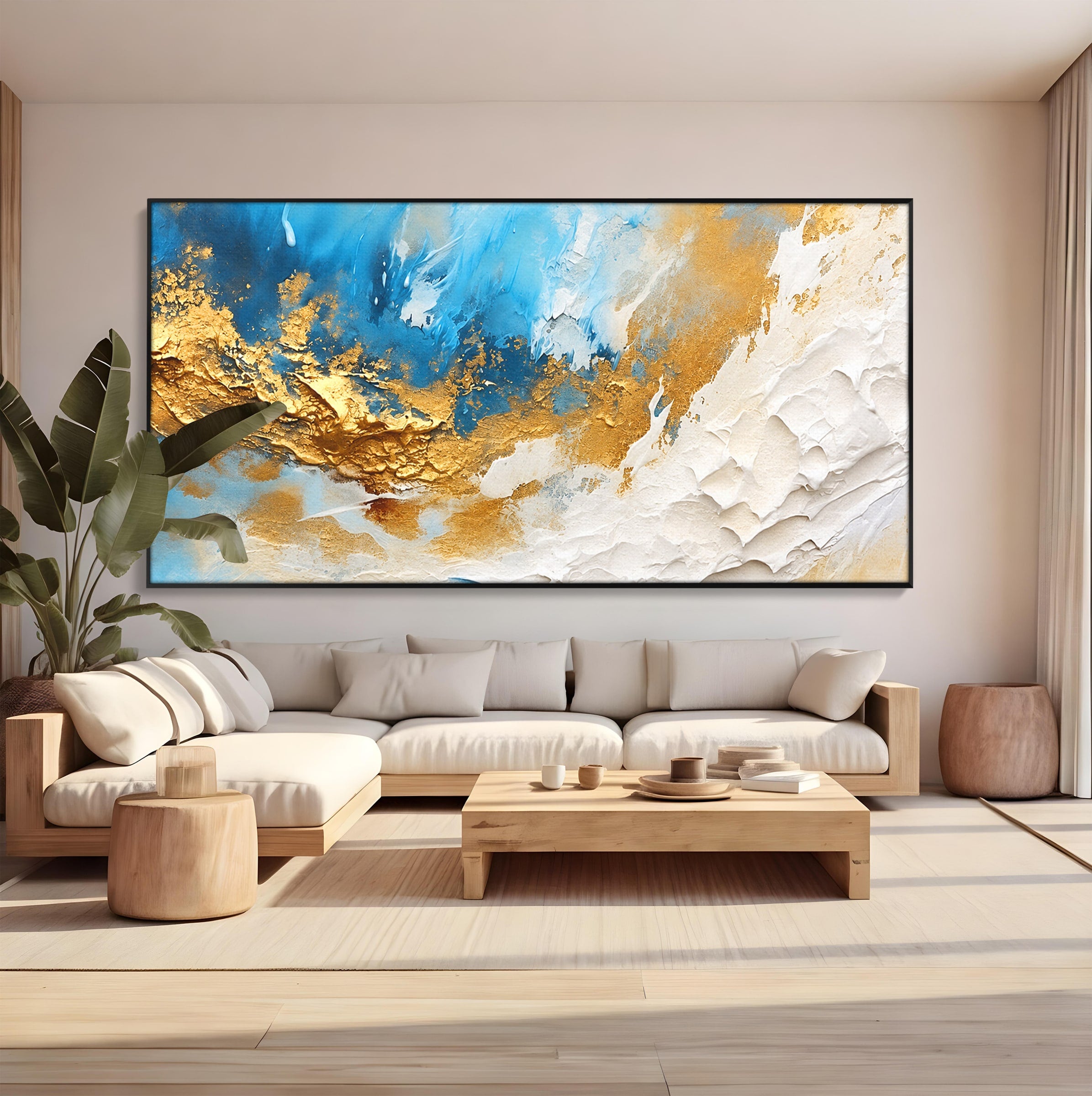 Tablou Canvas Premium LuxCanva® C1332, Abstractie Ceruleana, Abstractie, Textura, Modern, Birou, Living, Culori Vibrante