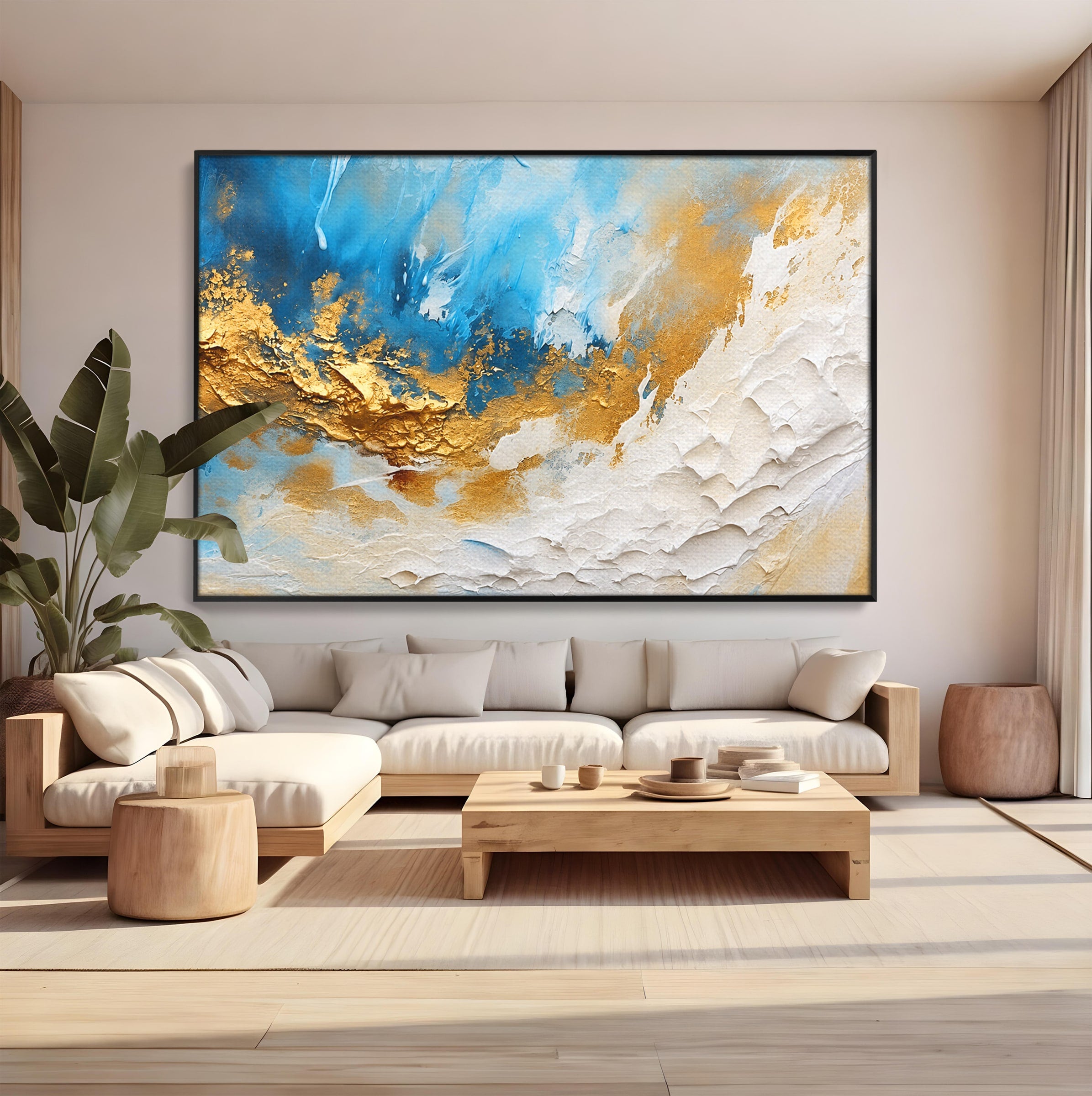 Tablou Canvas Premium LuxCanva® C1332, Abstractie Ceruleana, Abstractie, Textura, Modern, Birou, Living, Culori Vibrante