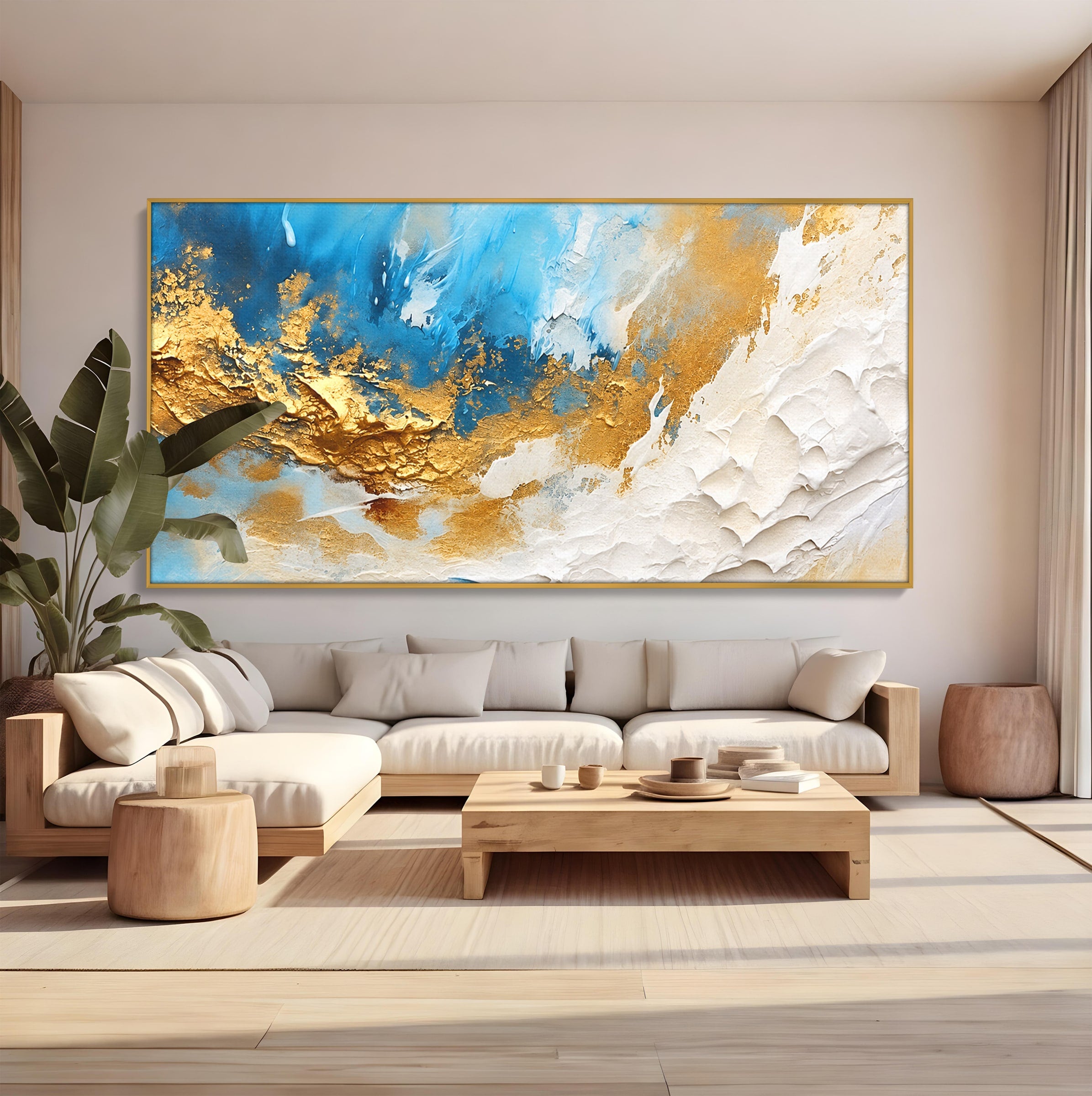 Tablou Canvas Premium LuxCanva® C1332, Abstractie Ceruleana, Abstractie, Textura, Modern, Birou, Living, Culori Vibrante