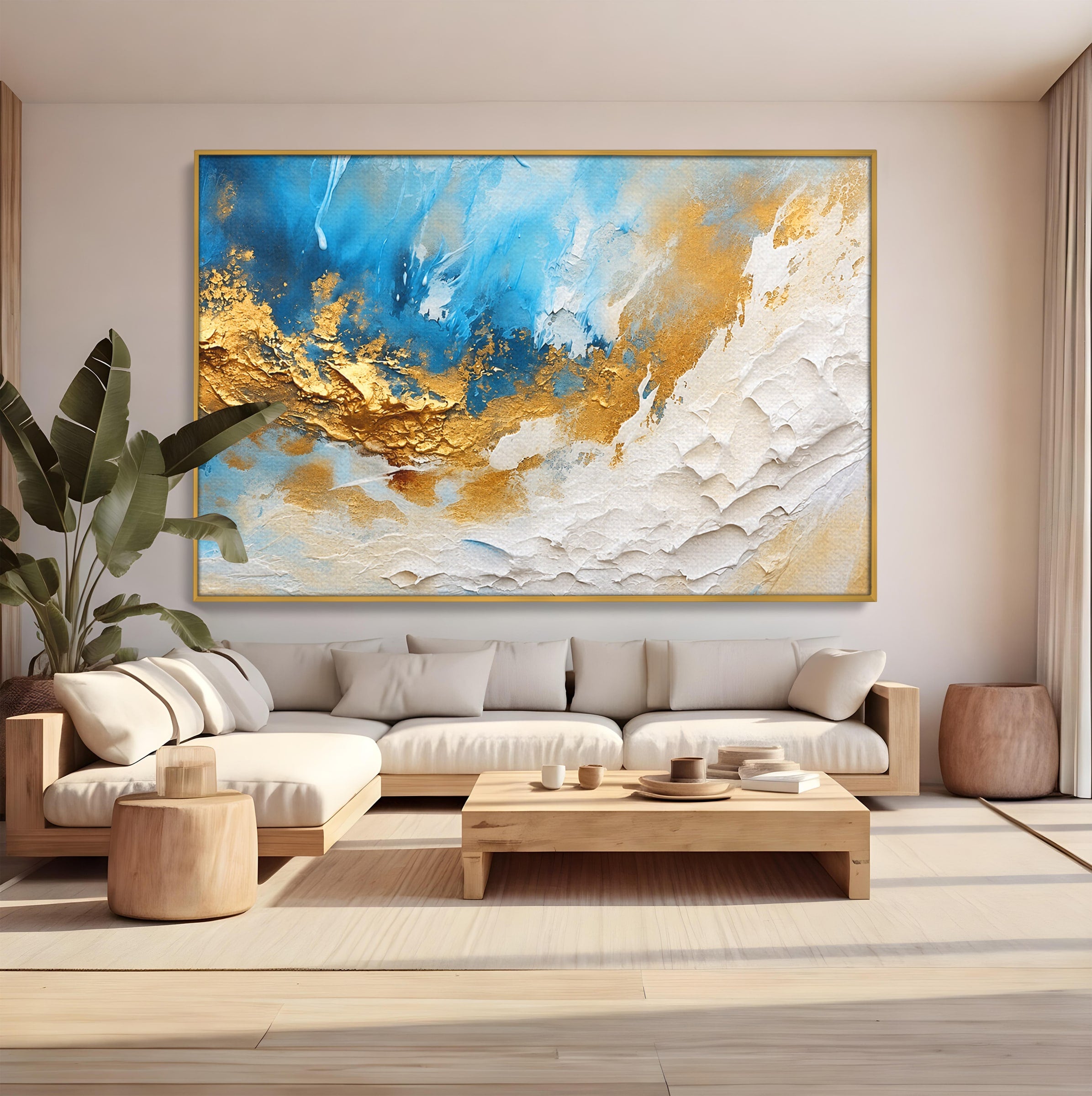 Tablou Canvas Premium LuxCanva® C1332, Abstractie Ceruleana, Abstractie, Textura, Modern, Birou, Living, Culori Vibrante
