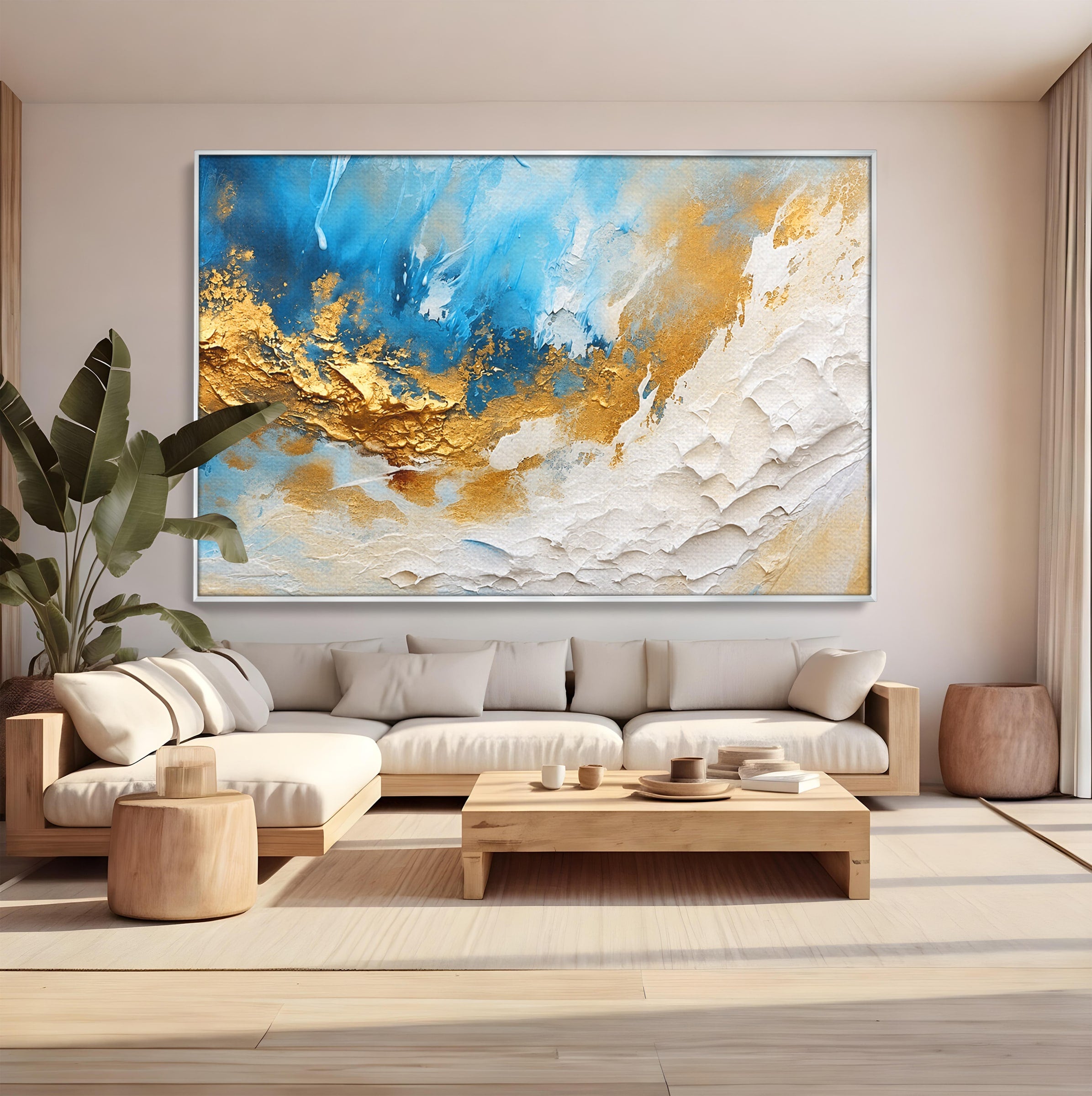 Tablou Canvas Premium LuxCanva® C1332, Abstractie Ceruleana, Abstractie, Textura, Modern, Birou, Living, Culori Vibrante