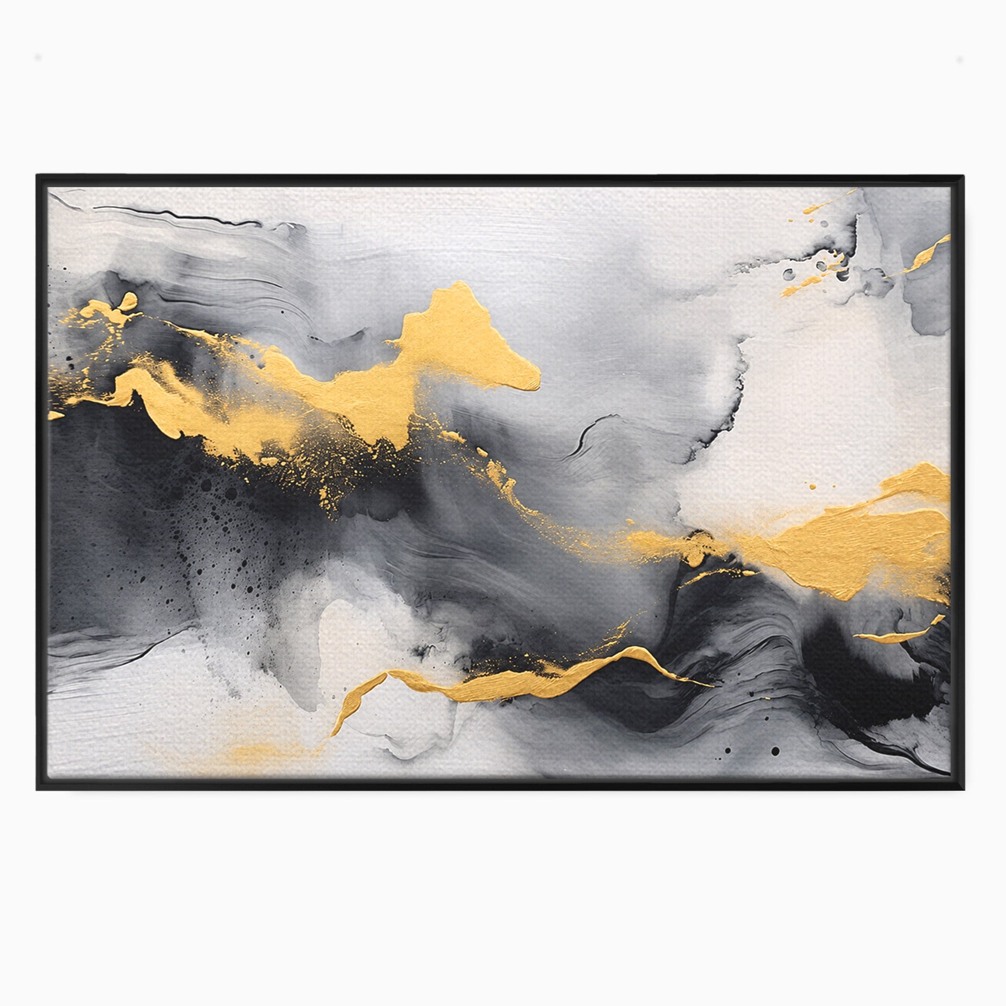 Tablou Canvas Premium LuxCanva® C1333, Flux Abstract Auriu, Abstract, Modern, Auriu, Dormitor, Birou, Culori Vibrante