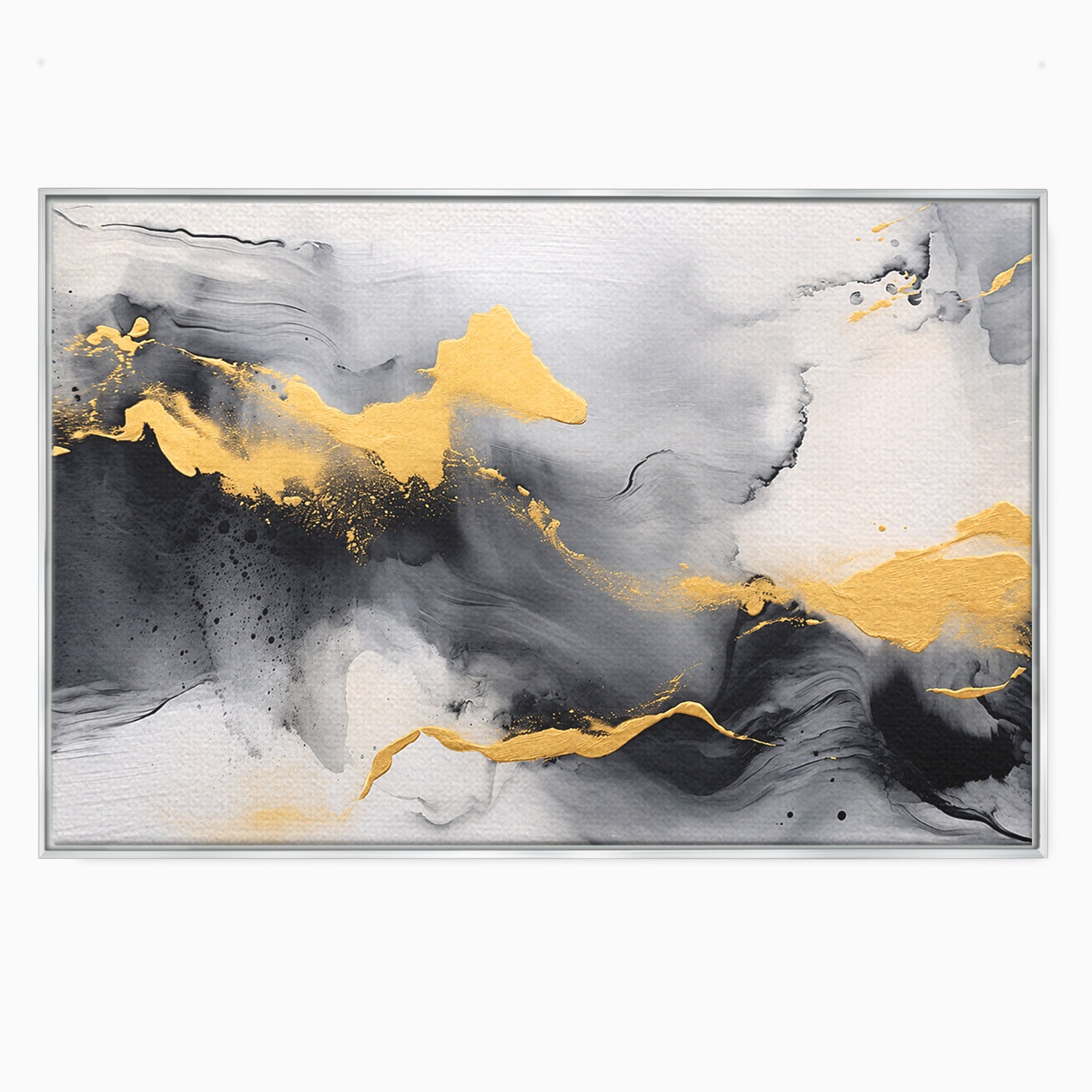 Tablou Canvas Premium LuxCanva® C1333, Flux Abstract Auriu, Abstract, Modern, Auriu, Dormitor, Birou, Culori Vibrante