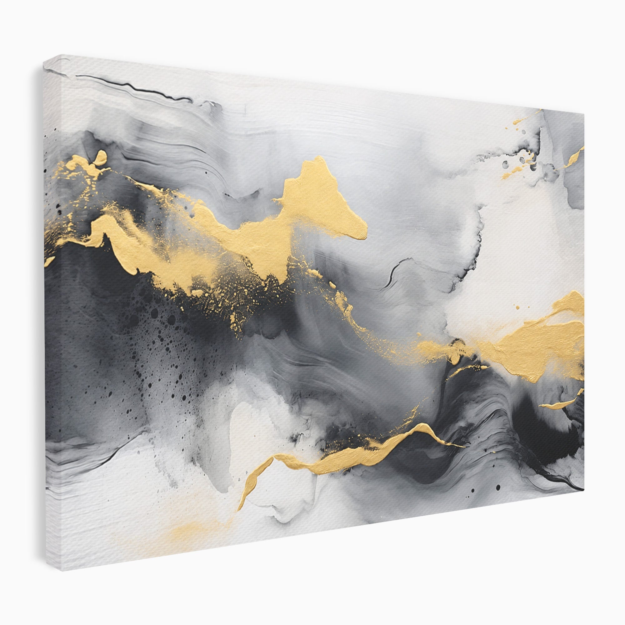 Tablou Canvas Premium LuxCanva® C1333, Flux Abstract Auriu, Abstract, Modern, Auriu, Dormitor, Birou, Culori Vibrante