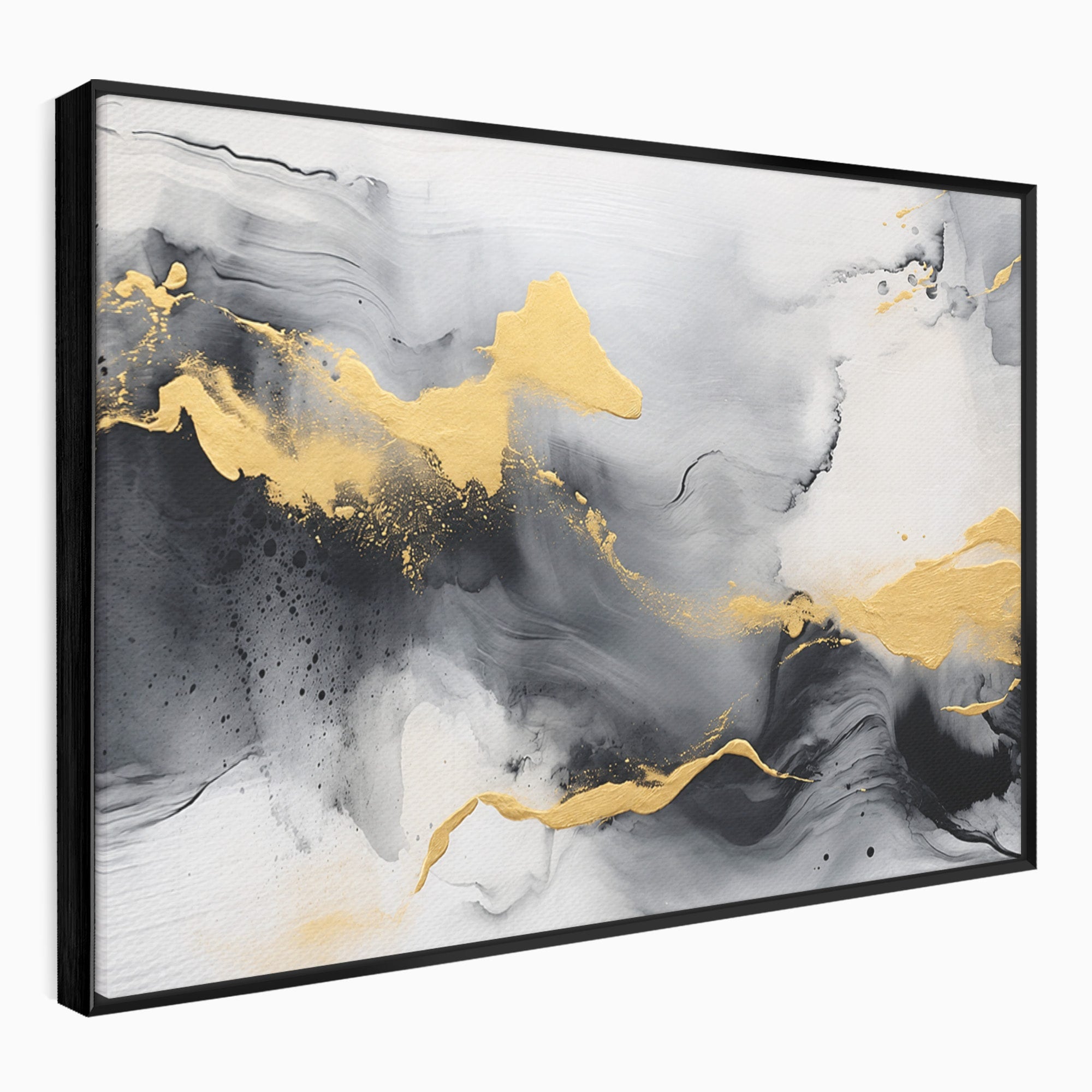 Tablou Canvas Premium LuxCanva® C1333, Flux Abstract Auriu, Abstract, Modern, Auriu, Dormitor, Birou, Culori Vibrante