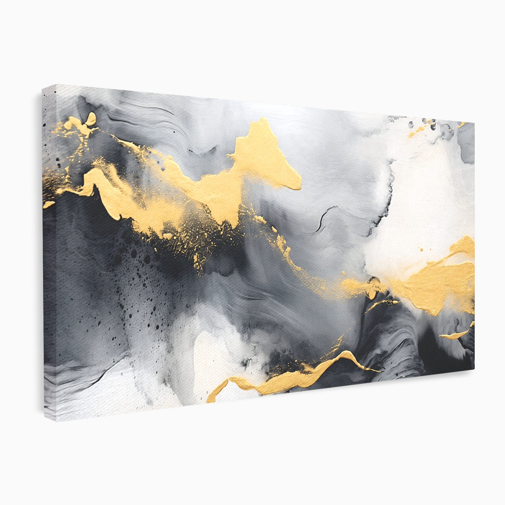 Tablou Canvas Premium LuxCanva® C1333, Flux Abstract Auriu, Abstract, Modern, Auriu, Dormitor, Birou, Culori Vibrante