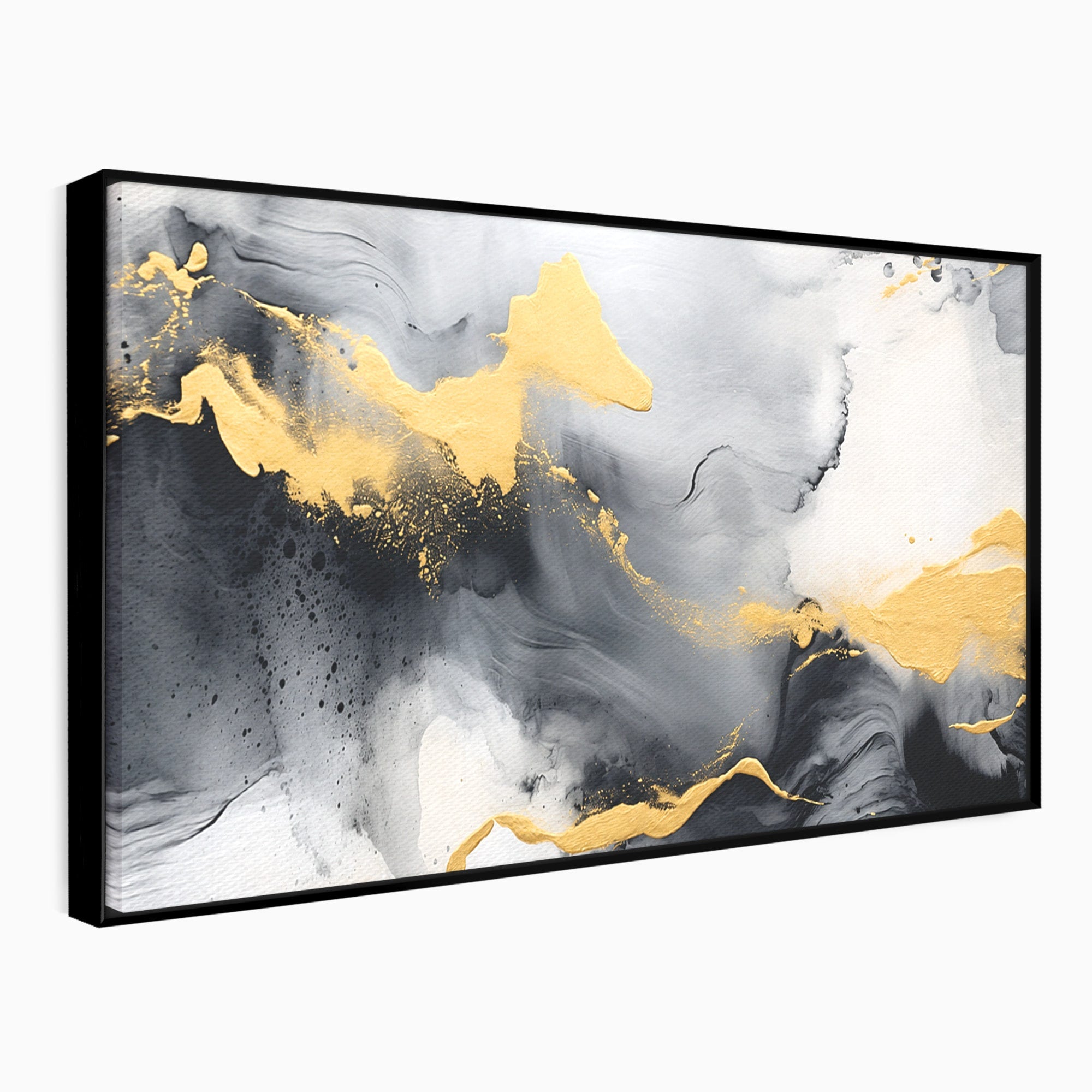 Tablou Canvas Premium LuxCanva® C1333, Flux Abstract Auriu, Abstract, Modern, Auriu, Dormitor, Birou, Culori Vibrante