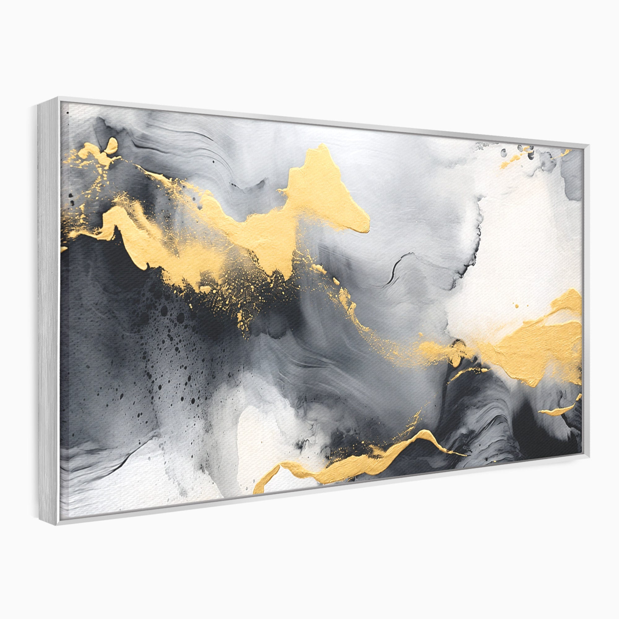 Tablou Canvas Premium LuxCanva® C1333, Flux Abstract Auriu, Abstract, Modern, Auriu, Dormitor, Birou, Culori Vibrante