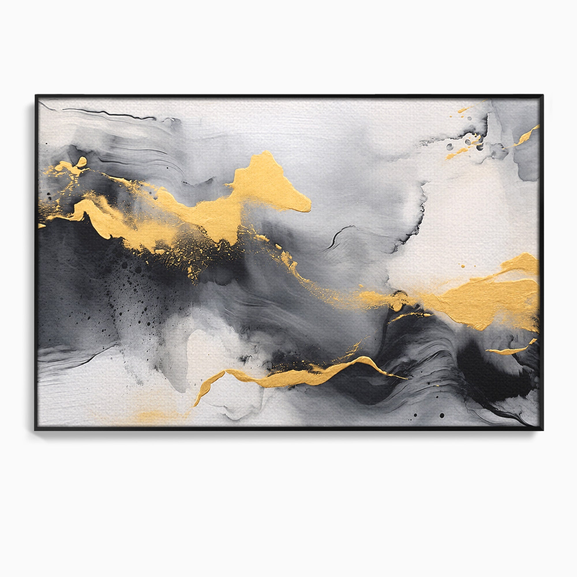 Tablou Canvas Premium LuxCanva® C1333, Flux Abstract Auriu, Abstract, Modern, Auriu, Dormitor, Birou, Culori Vibrante