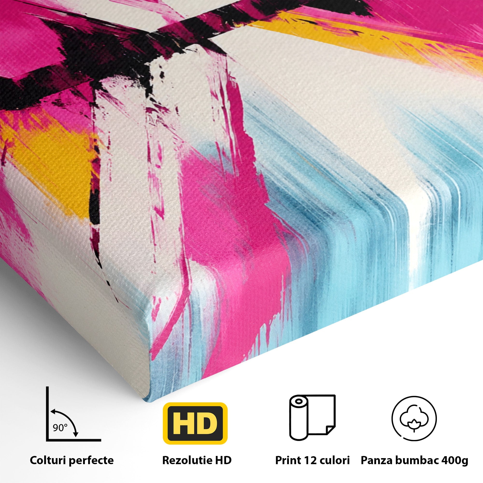 Tablou Canvas Premium LuxCanva® C1335, Explozie Abstracta, Abstract, Modern, Arta, Energetic, Living, Birou, Culori Vibrante