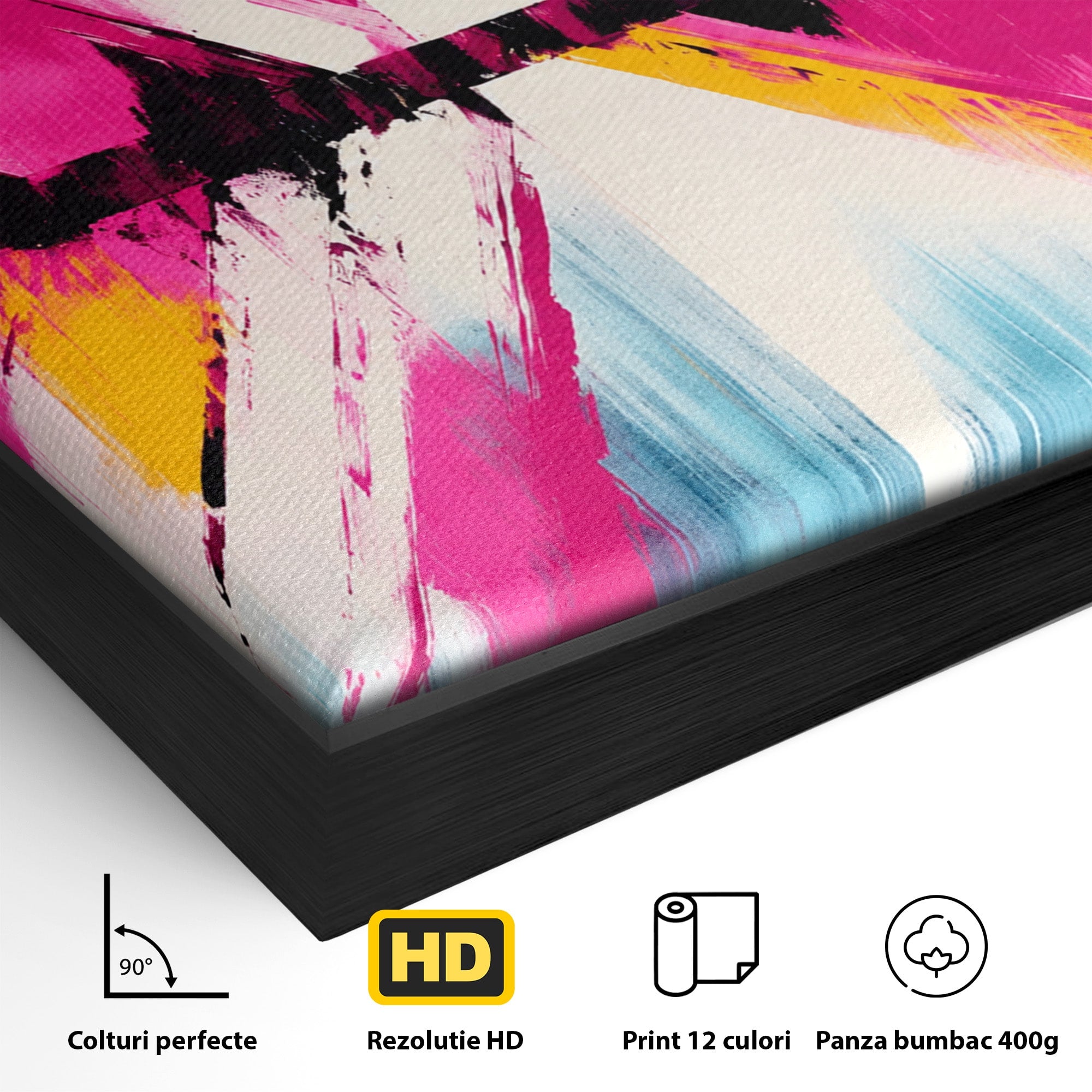 Tablou Canvas Premium LuxCanva® C1335, Explozie Abstracta, Abstract, Modern, Arta, Energetic, Living, Birou, Culori Vibrante