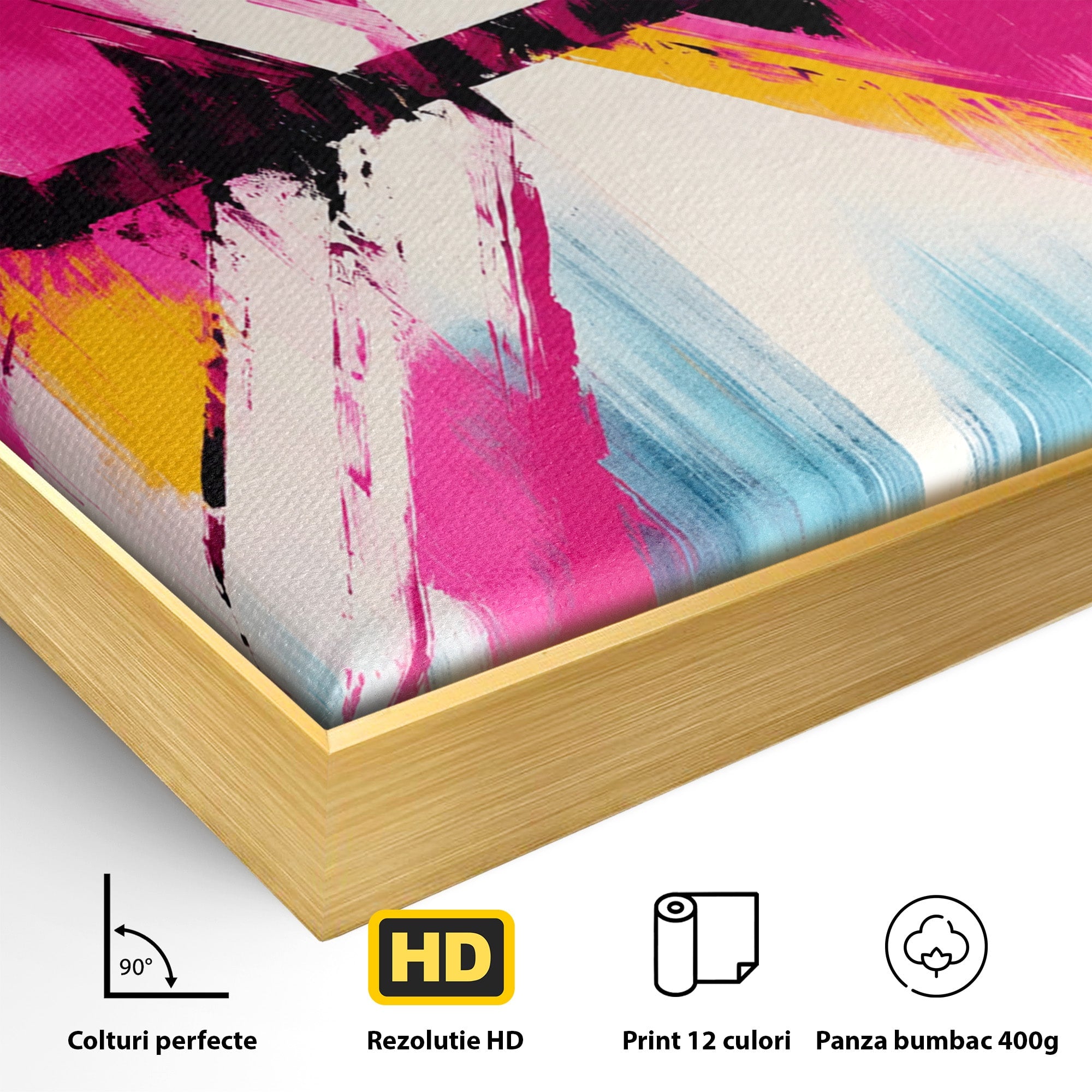 Tablou Canvas Premium LuxCanva® C1335, Explozie Abstracta, Abstract, Modern, Arta, Energetic, Living, Birou, Culori Vibrante