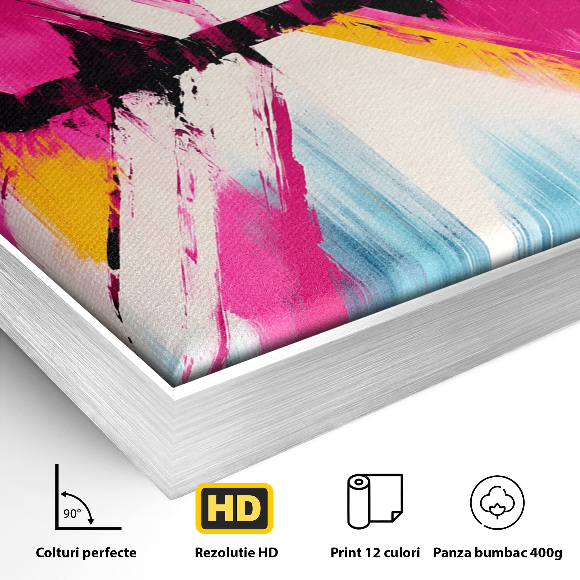 Tablou Canvas Premium LuxCanva® C1335, Explozie Abstracta, Abstract, Modern, Arta, Energetic, Living, Birou, Culori Vibrante