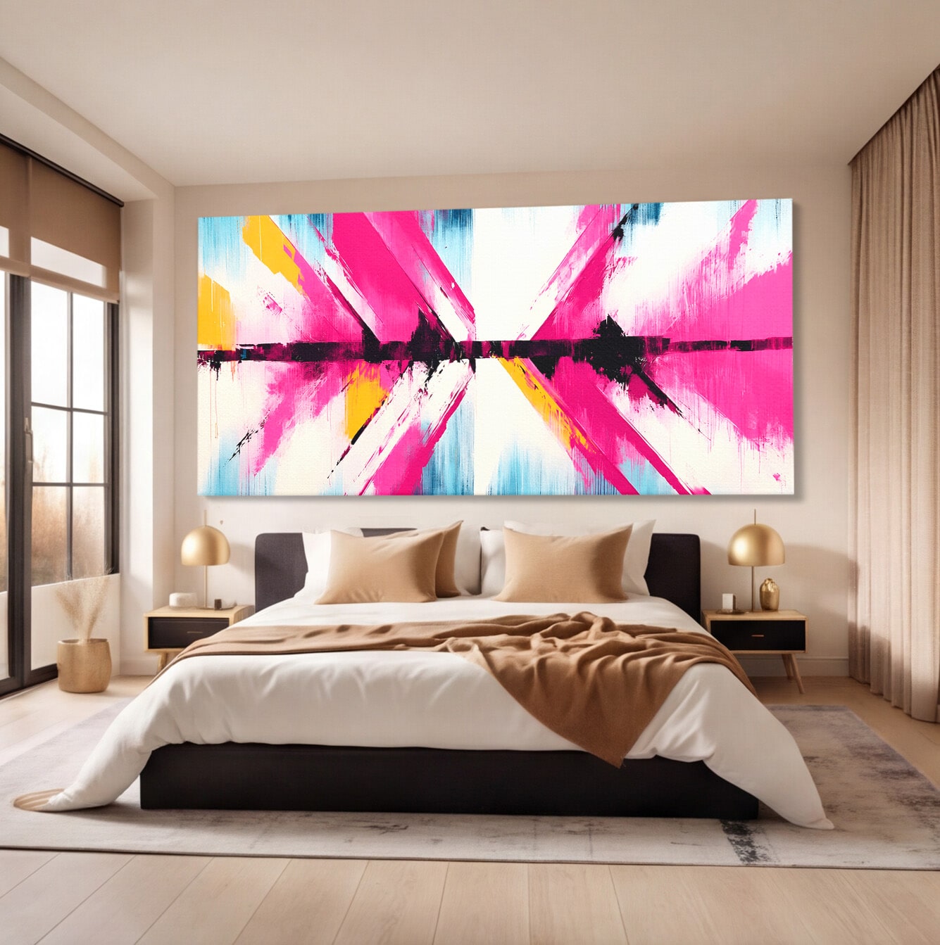 Tablou Canvas Premium LuxCanva® C1335, Explozie Abstracta, Abstract, Modern, Arta, Energetic, Living, Birou, Culori Vibrante
