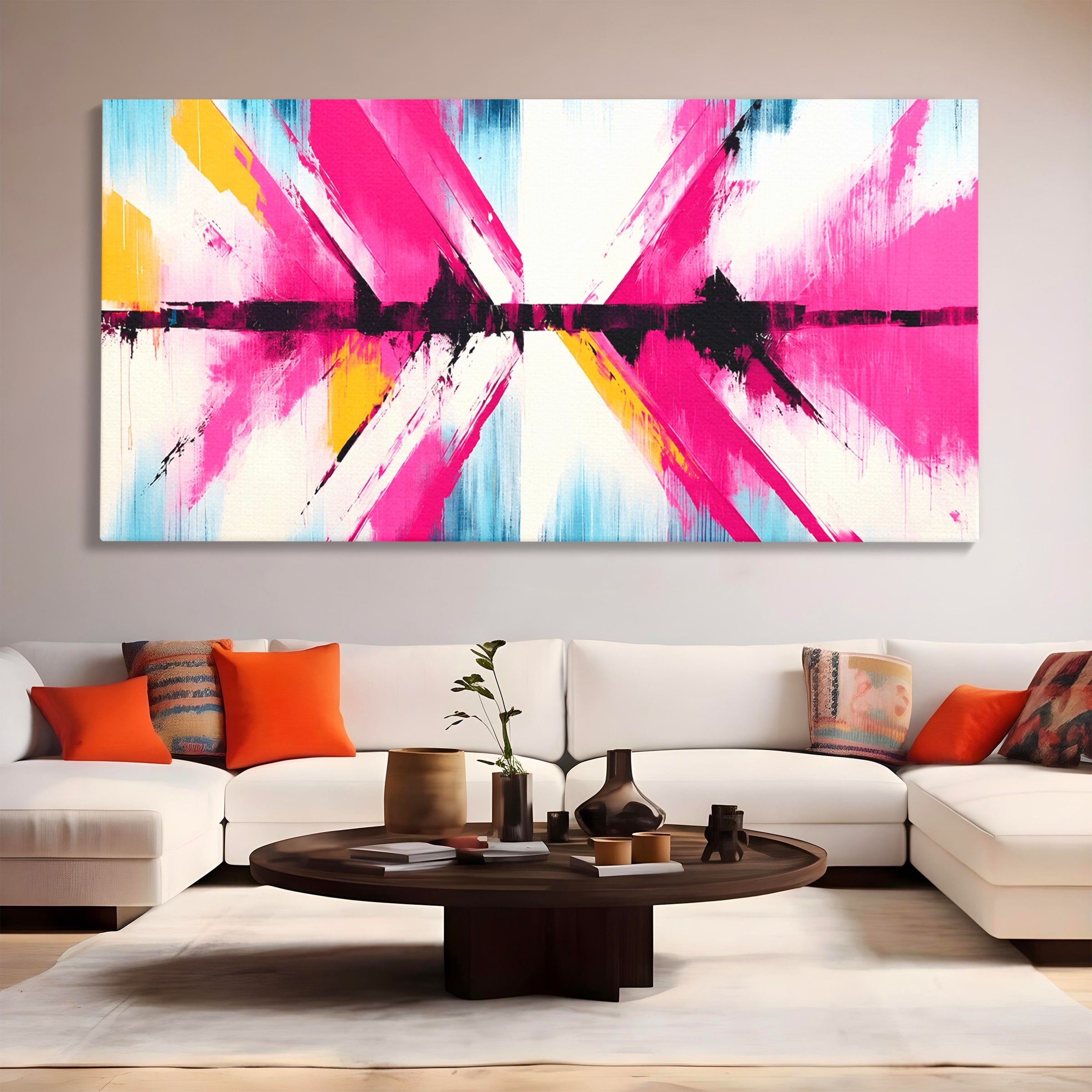 Tablou Canvas Premium LuxCanva® C1335, Explozie Abstracta, Abstract, Modern, Arta, Energetic, Living, Birou, Culori Vibrante