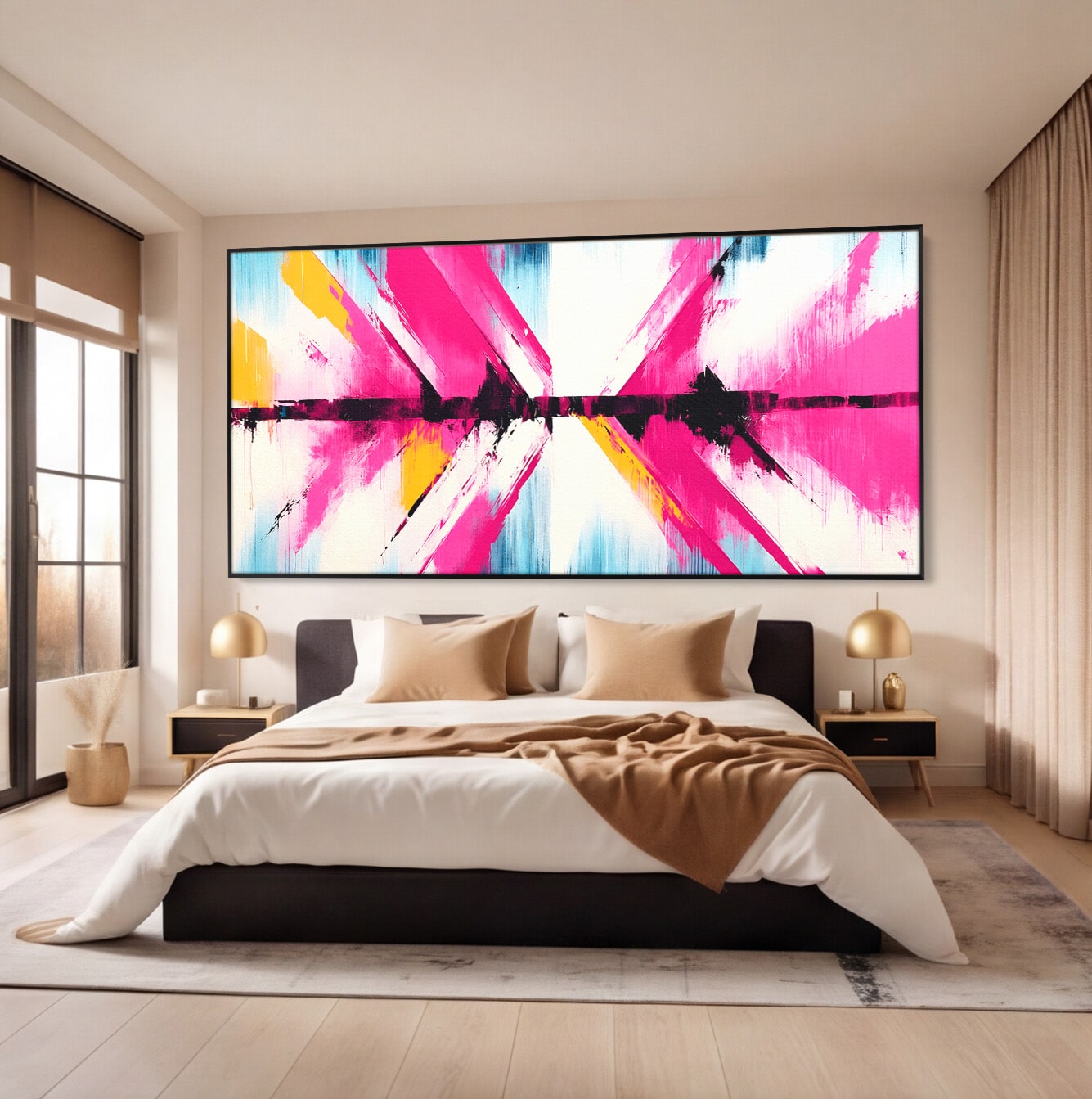Tablou Canvas Premium LuxCanva® C1335, Explozie Abstracta, Abstract, Modern, Arta, Energetic, Living, Birou, Culori Vibrante