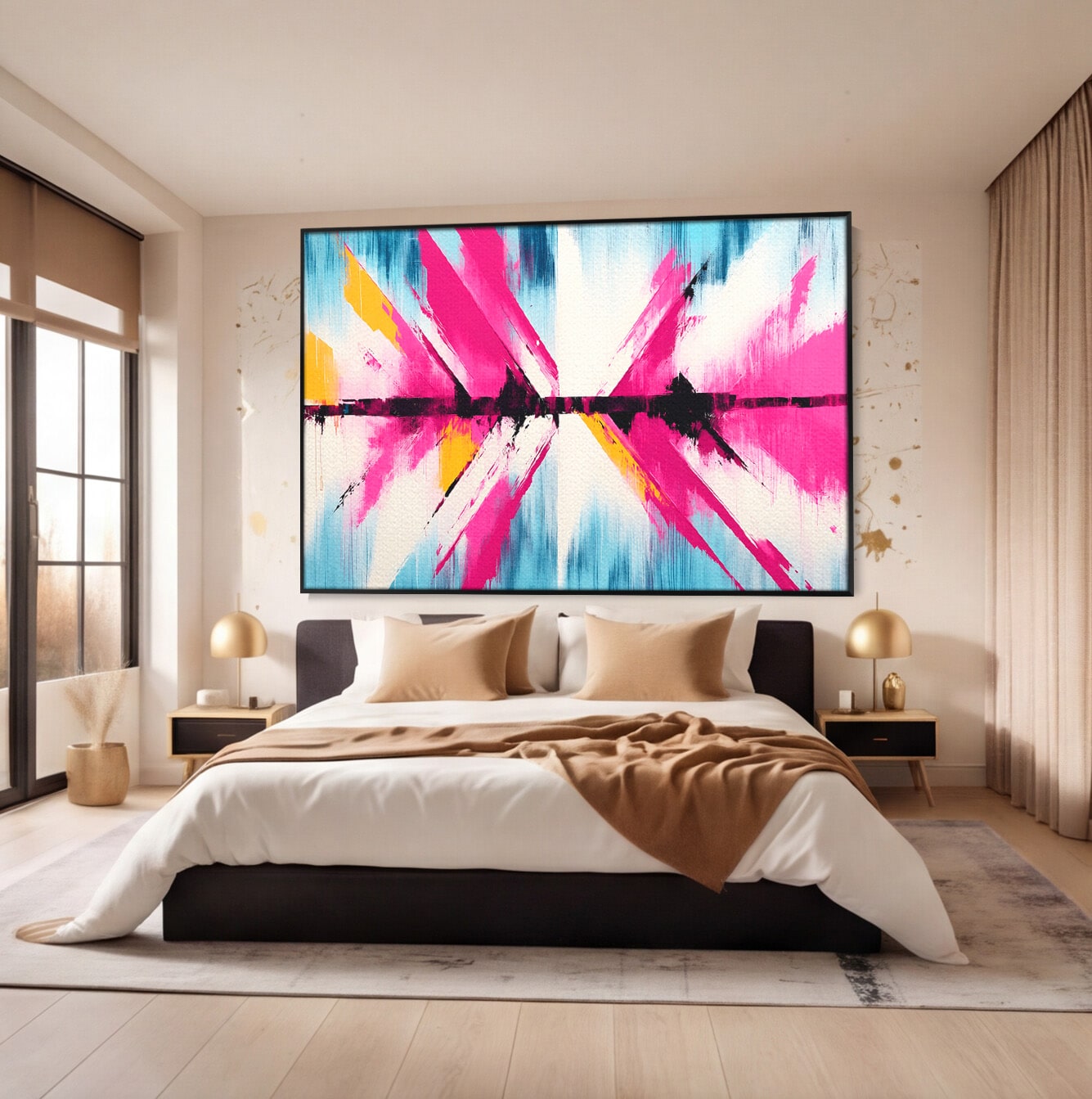 Tablou Canvas Premium LuxCanva® C1335, Explozie Abstracta, Abstract, Modern, Arta, Energetic, Living, Birou, Culori Vibrante